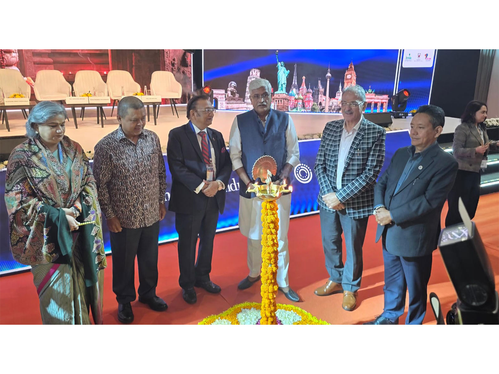 Union Minister Gajendra Shekhawat, Ladakh LG Kavinder grace 33rd edition of SATTE 2026 in New Delhi. (Photo/LokBhawan)