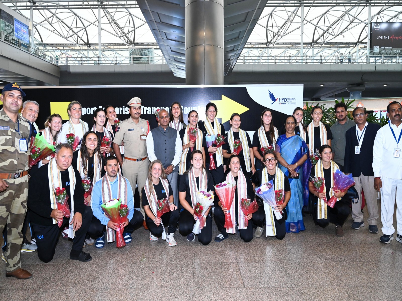 Uruguay women’s hockey team arrives in Hyderabad (Photo: Hockey India)