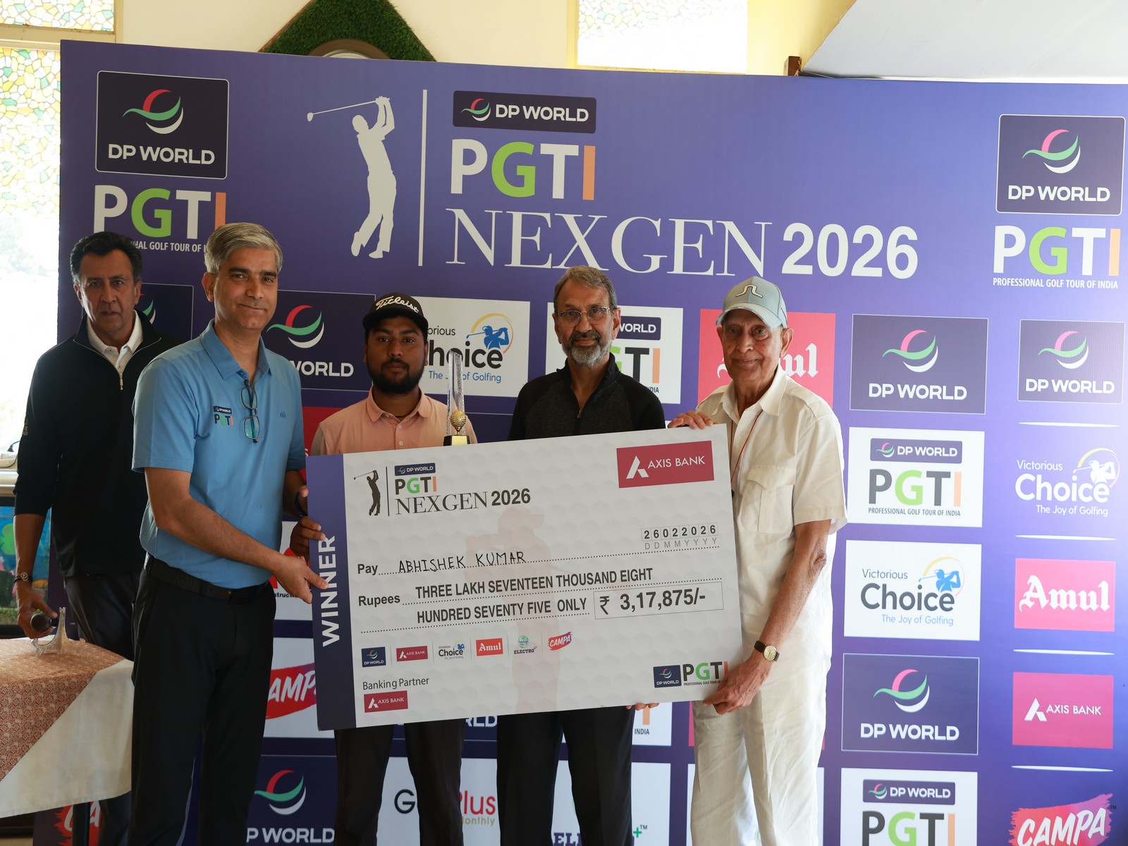Abhishek Kumar lifting PGTI NexGen 2026 (Image: PGTI)