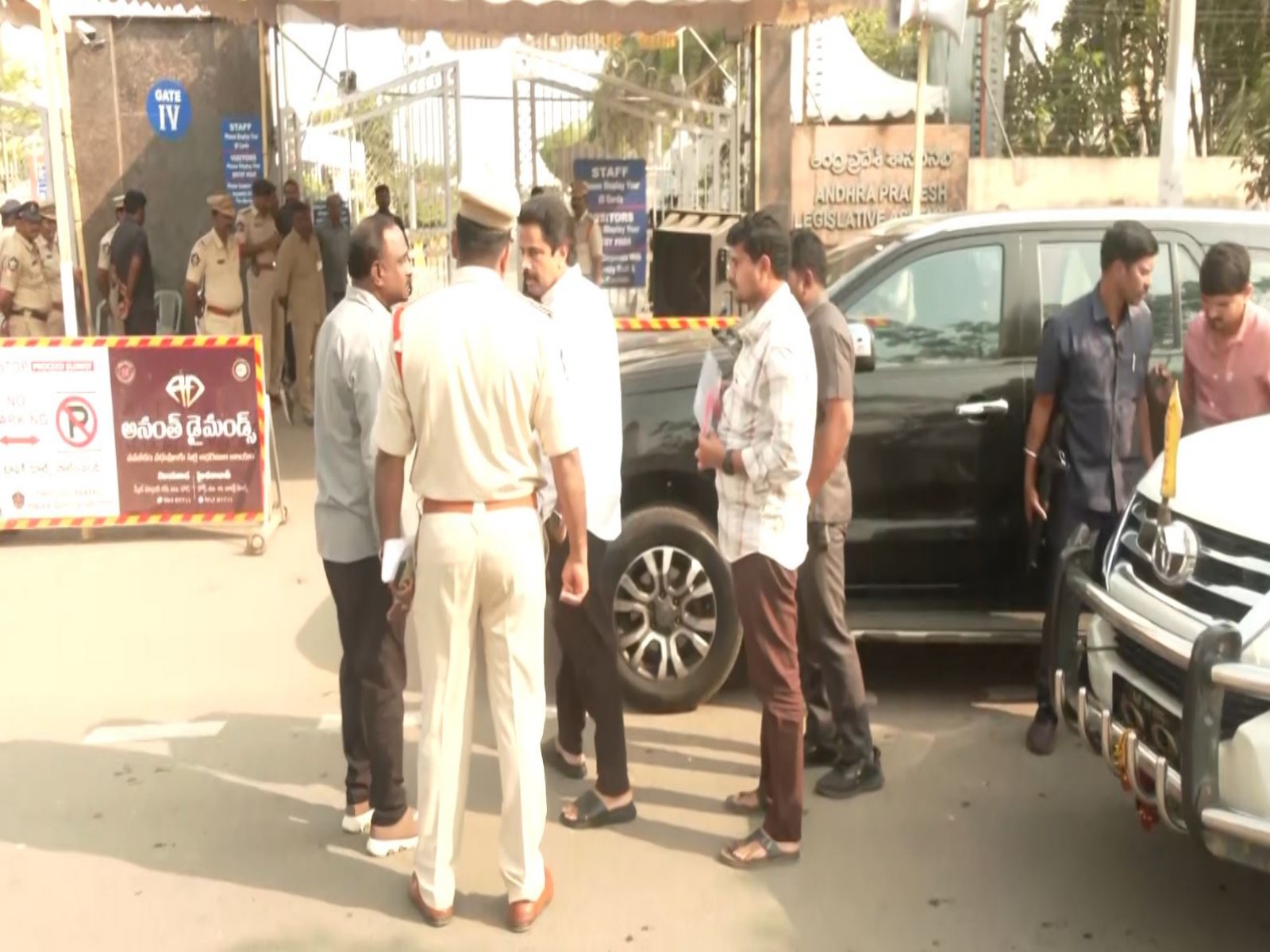 Legislators outside the AP Assembly (Photo/ANI)