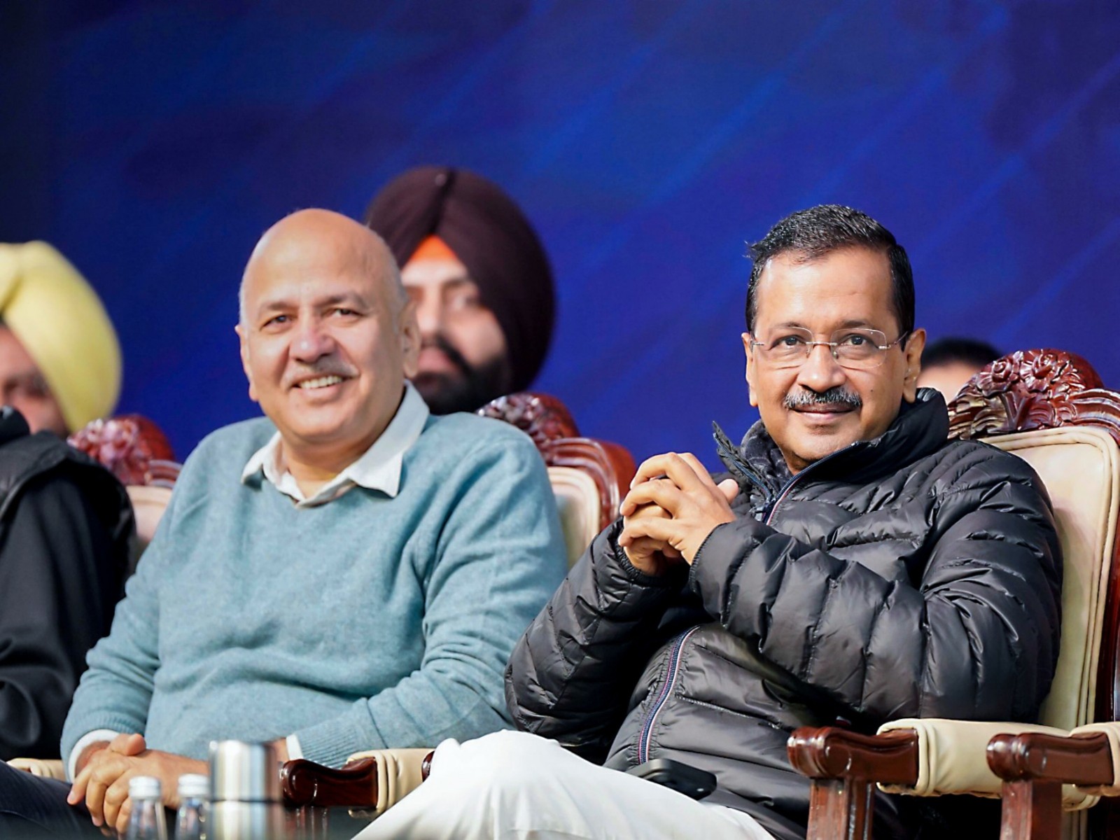 AAP leader Manish Sisodia and former Delhi Chief Minister Arvind Kejriwal. (Photo/ANI)
