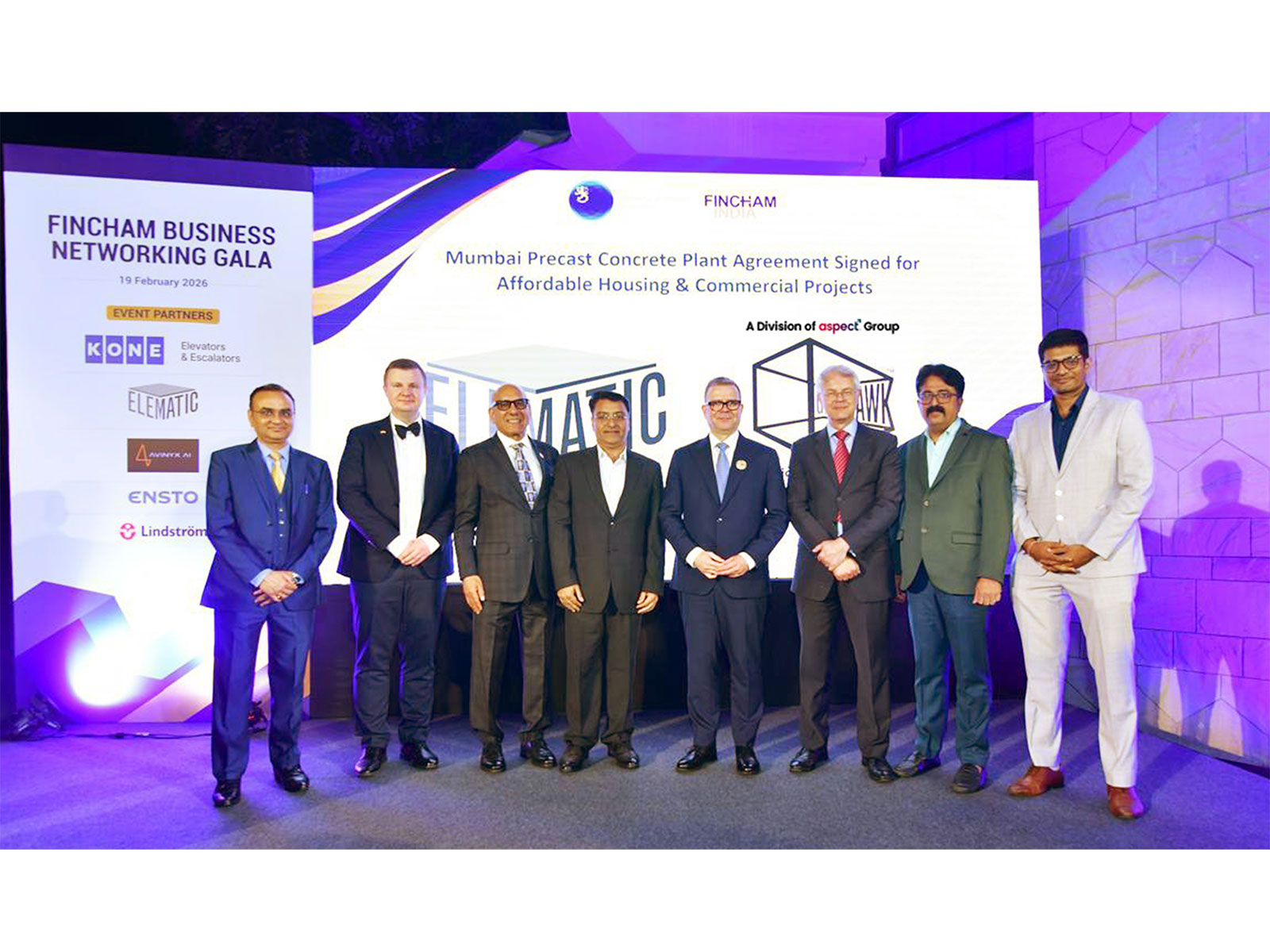 From left: Laxman Prasad, Teppo Voutilainen, Chandru Dutta, Pritpal Singh, PM of Finland Sh. Petteri Orpo, Ambassador Kimmo Lähdevirta of Finland, Sukumar Shetty, Deepanshu Mittal