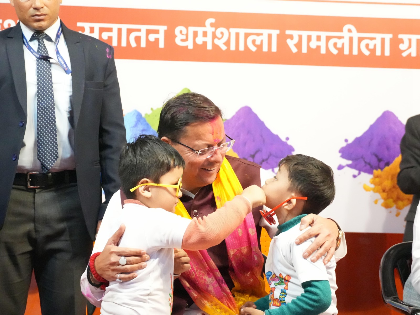 Chief Minister Pushkar Singh Dhami at ‘Holi Milan’ ceremony (Photo/ANI)