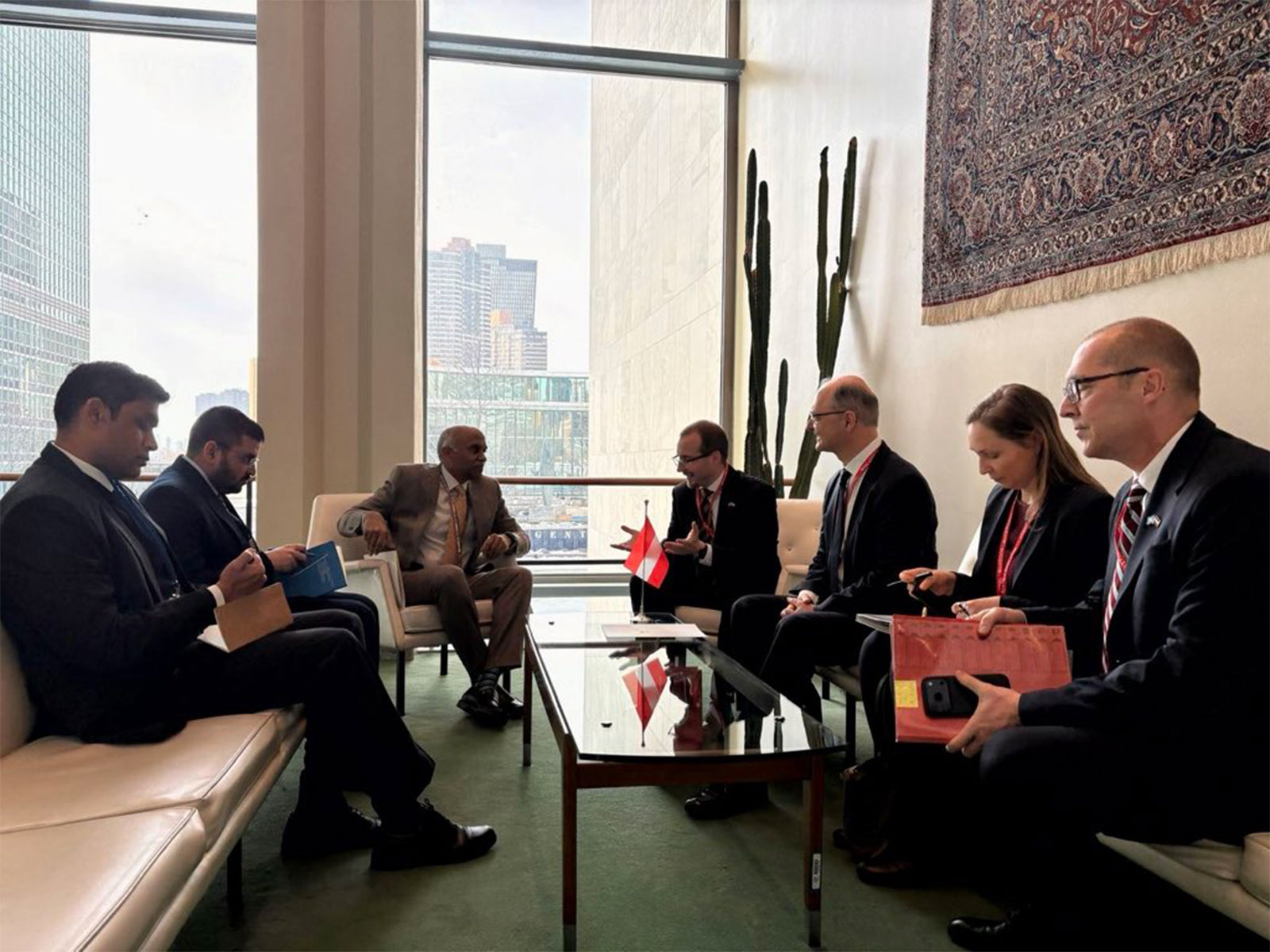 Discussions between Ambassador P Harish and Austria’s Deputy Minister of Defence Arnold Kammel (Photo/X@AustriaUN)