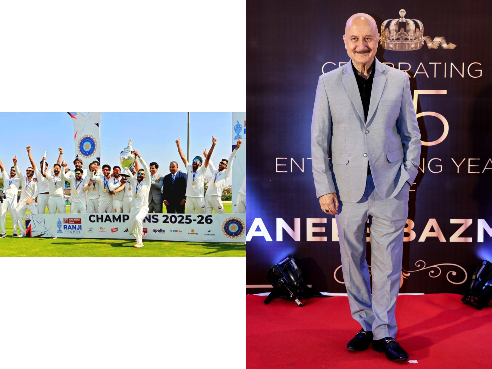 Anupam Kher congratulates J-K cricket team (Photo/ANI/X@narendramodi)