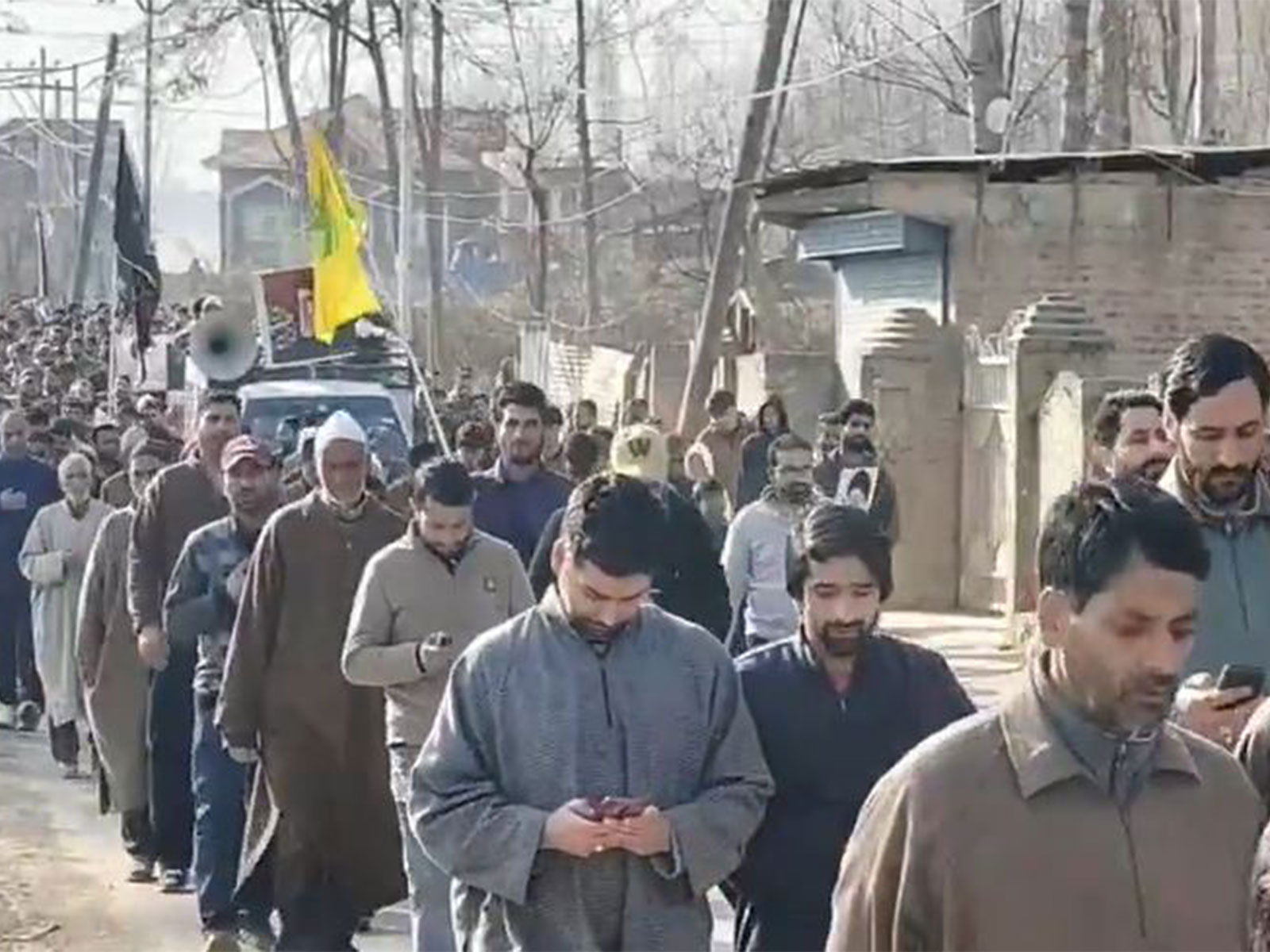 Shia Muslims in Budgam on Sunday staged a demonstration against the killing of Iran's Supreme Leader (Photo/ANI)