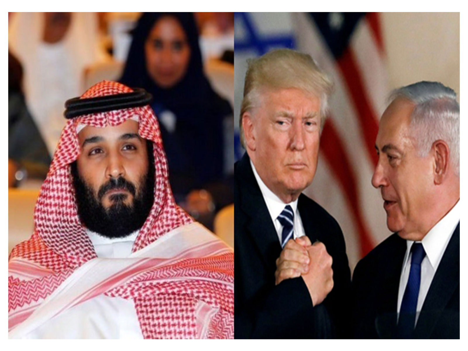 Saudi Crown Prince Mohammad bin Salman (L), US President Donald Trump (C) and Israeli Prime Minister Benjamin Netanyahu (R) (File Photo/ Reuters)