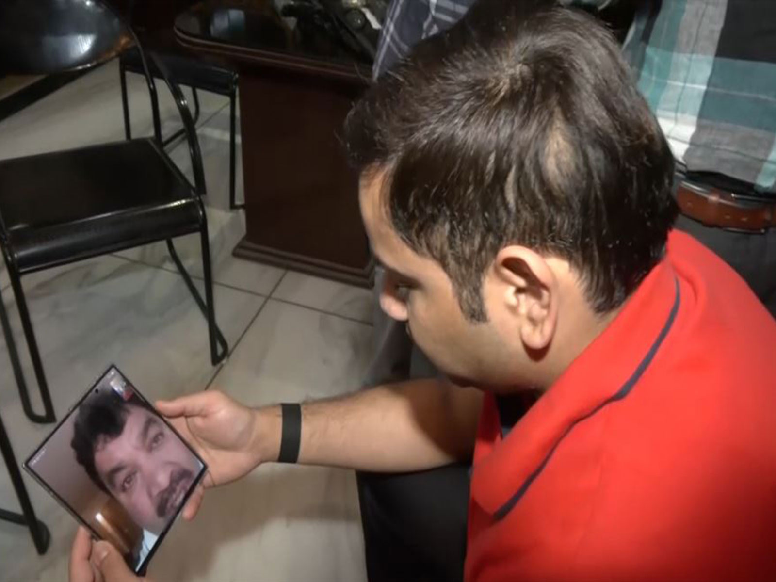 Sagar Shukla speaks to his father former MLA Sanjay Shukla on video call while he is stranded in Dubai amid the Middle East crisis (Photo/ANI) Sagar Shukla speaks to his father former MLA Sanjay Shukla on video call while he is stranded in Dubai amid the Middle East crisis (Photo/ANI)