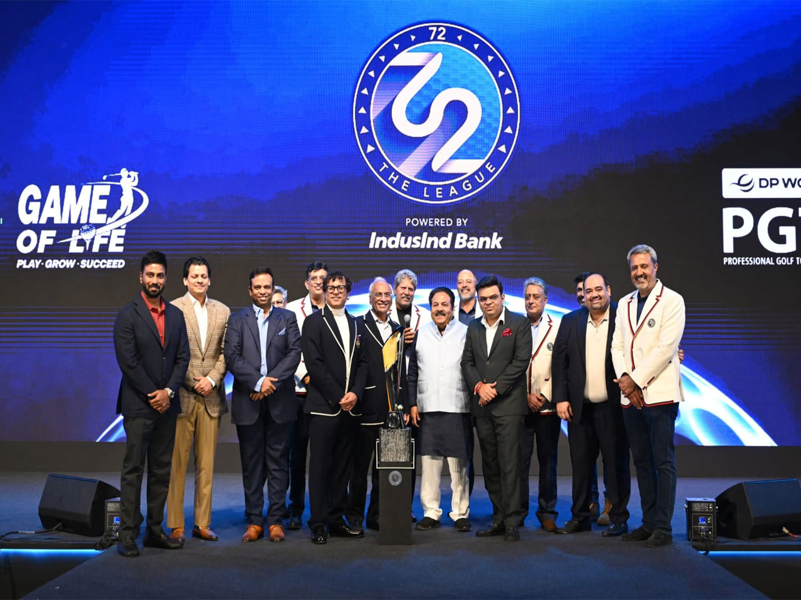 Jay Shah and Rajeev Shukla with PGTI officials. (Photo/PGTI)