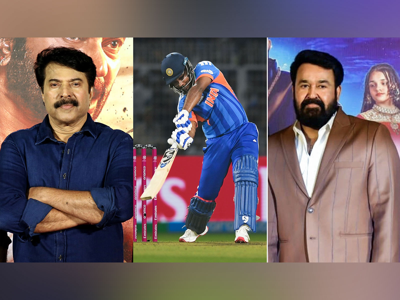 Mammootty, Mohanlal congratulate Sanju Samson (Photo/ANI) Mammootty, Mohanlal congratulate Sanju Samson (Photo/ANI)