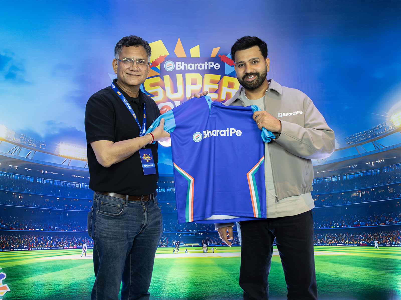Nalin Negi, CEO, BharatPe with Rohit Sharma (Photo/Courtesy BharatPe)