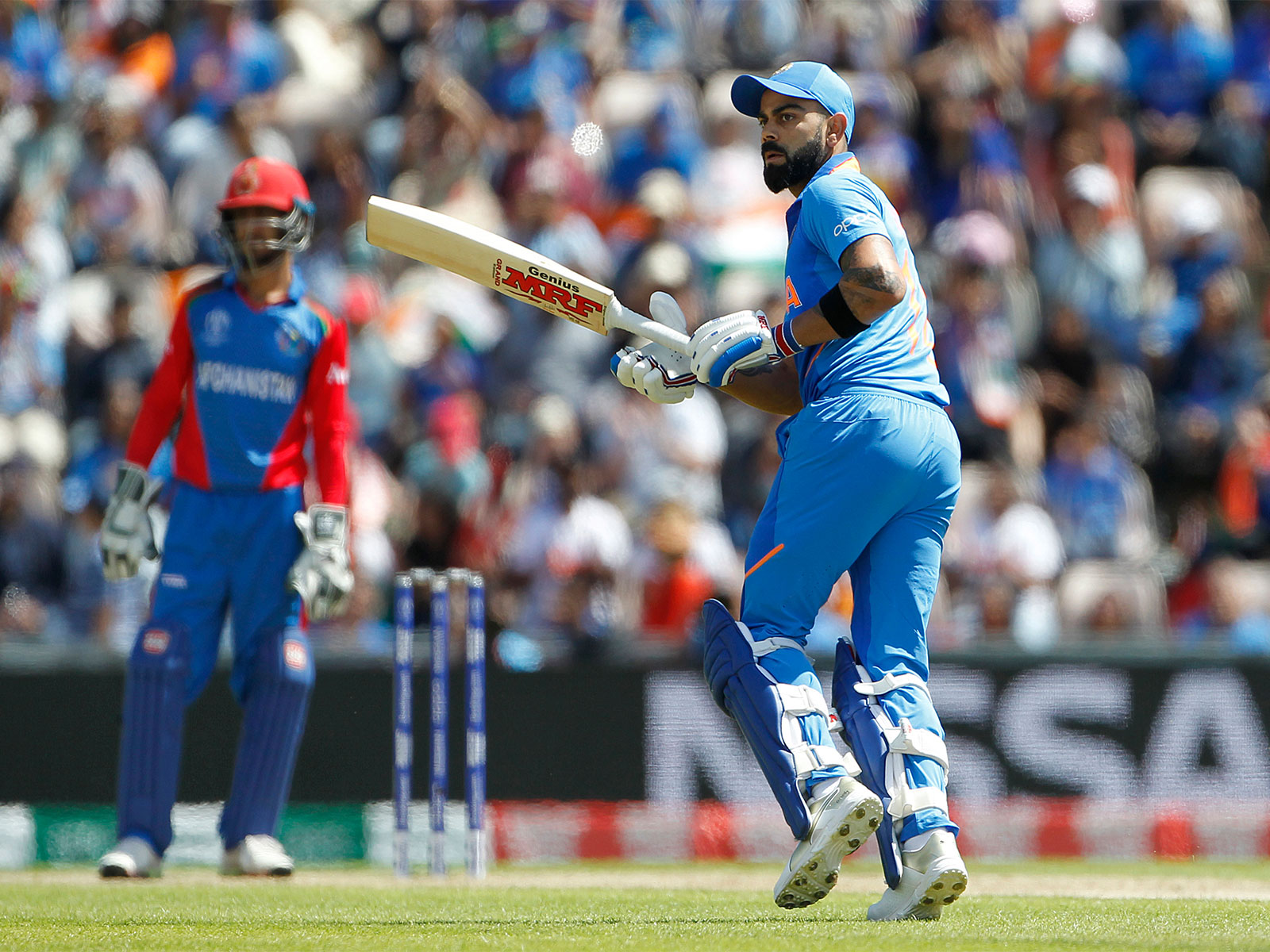 India and Afghanistan cricket players in action during a match (Photo: ANI)