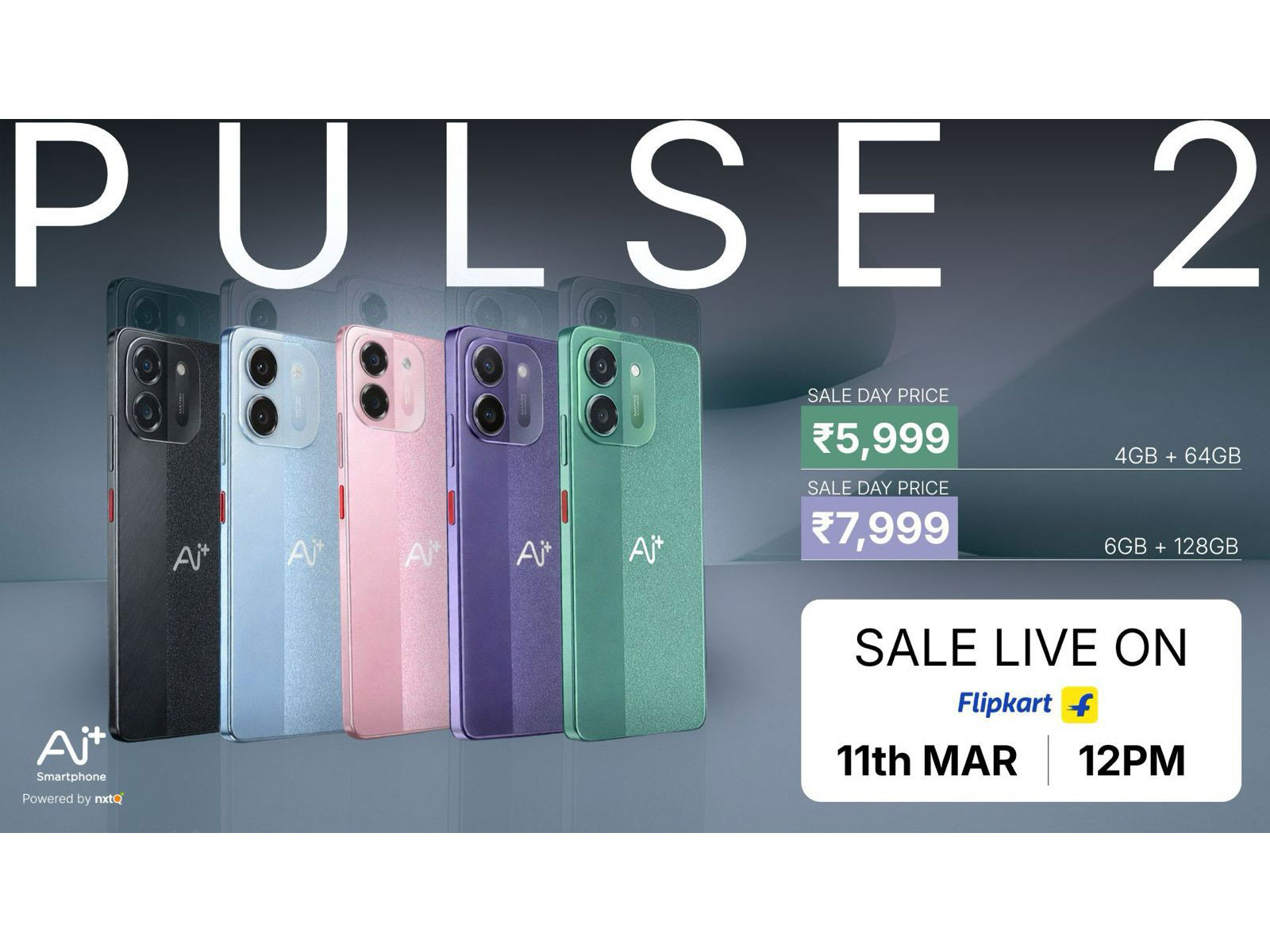 Ai+ Pulse 2 launching on Flipkart on March 11 at 12 PM, with sale prices starting at Rs. 5,999