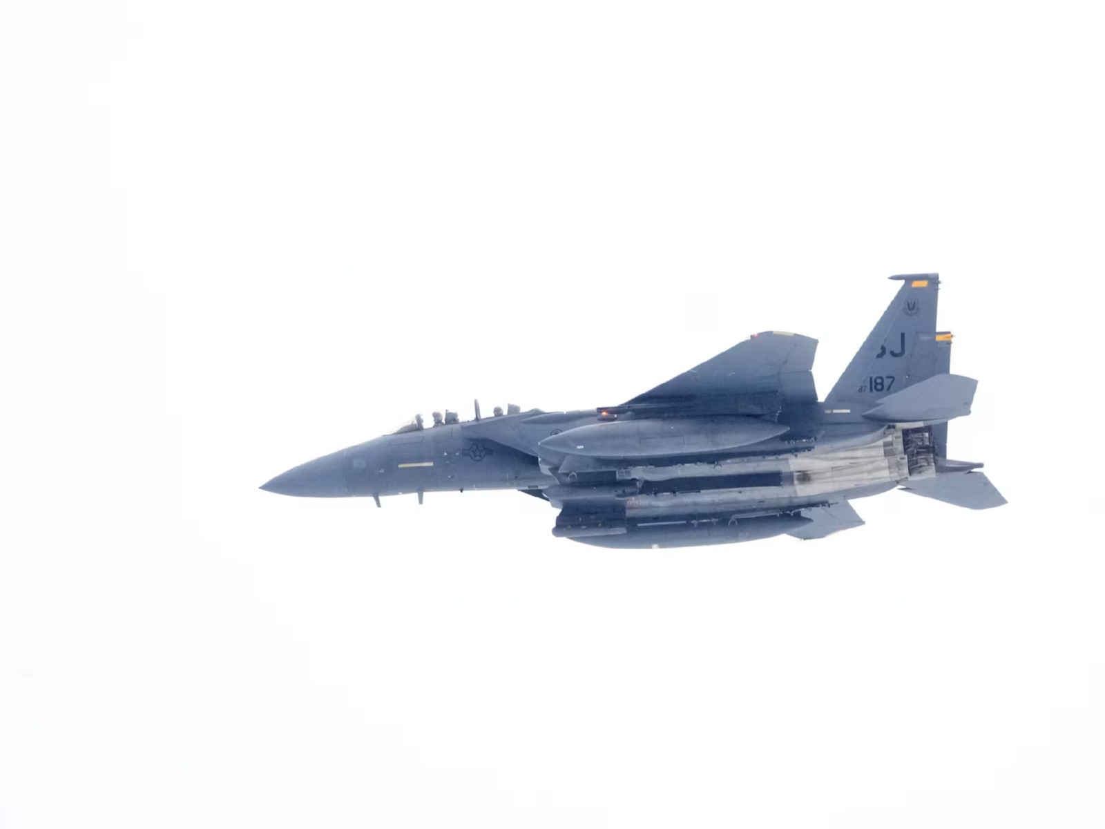 A US Air Force F-15 fighter aircraft during an operational mission. (Photo/Reuters)