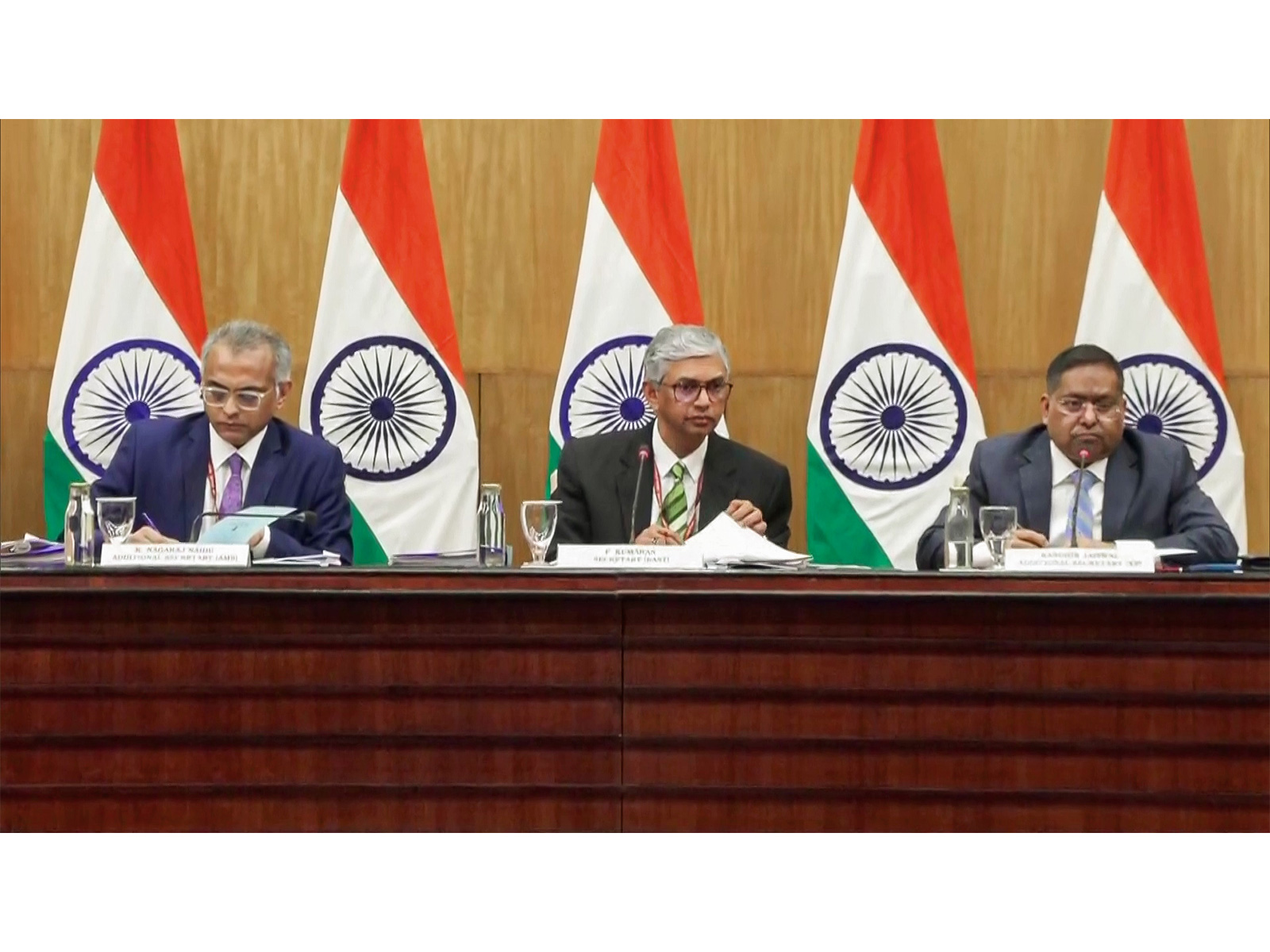 P Kumaran, Ministry of External Affairs Secretary (East) (Centre) (Photo/ANI)