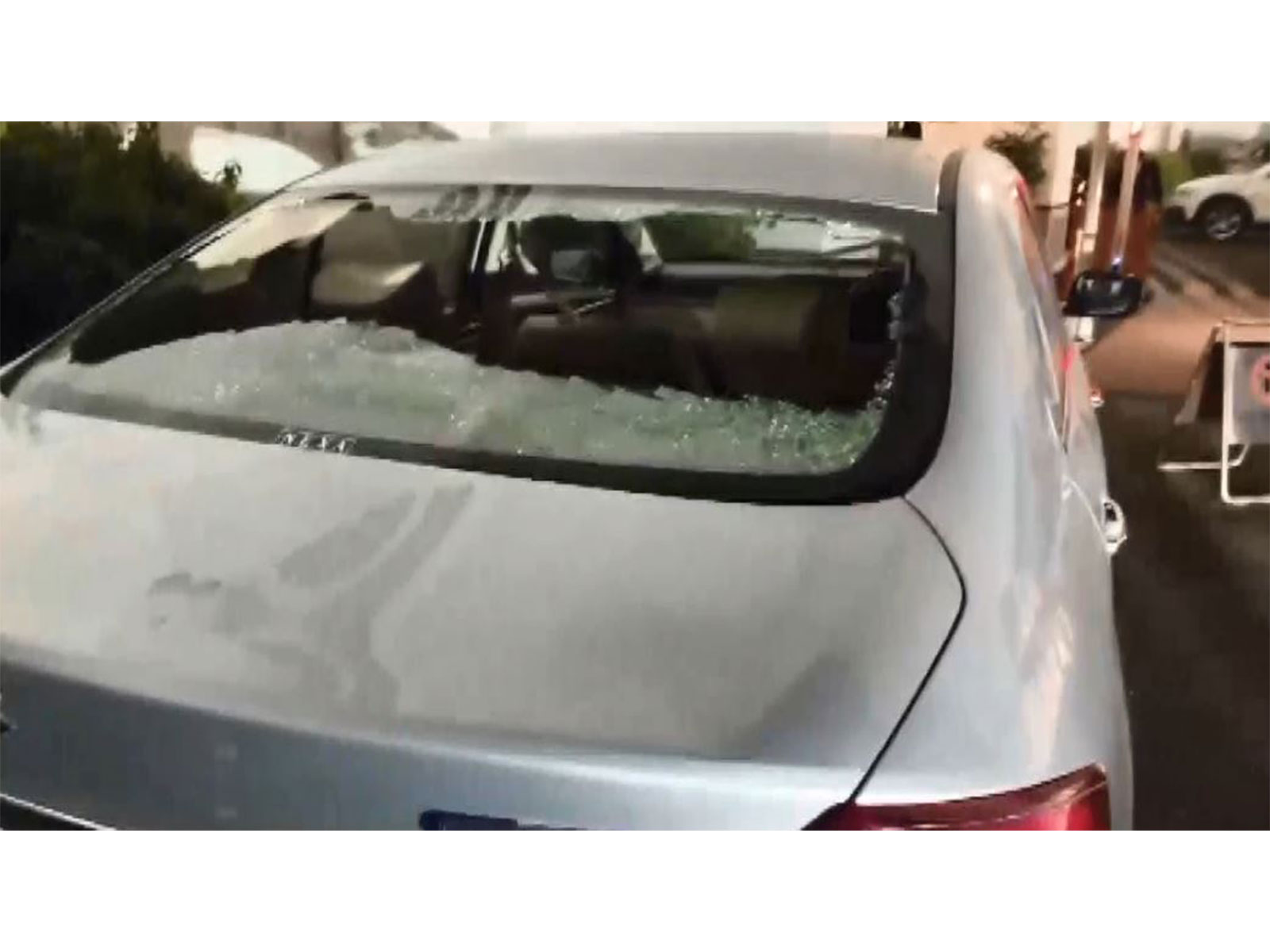 The car involved in the incident (Photo/ANI)