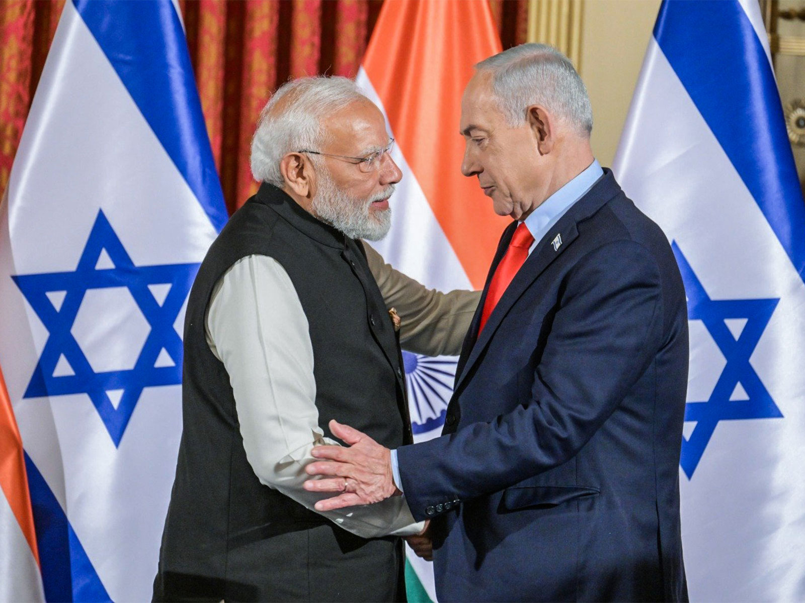 Prime Minister Narendra Modi with Israeli counterpart Benjamin Netanyahu (Photo/ANI)