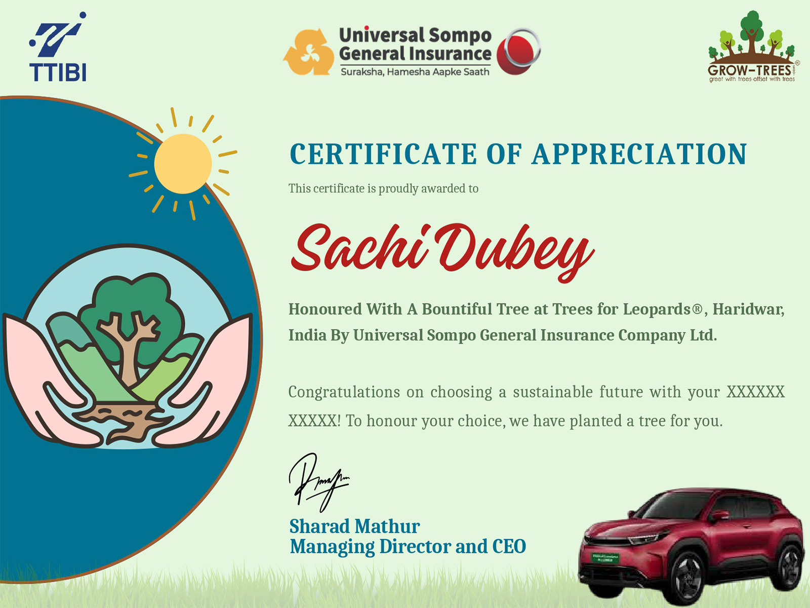 Sample Certificate Image