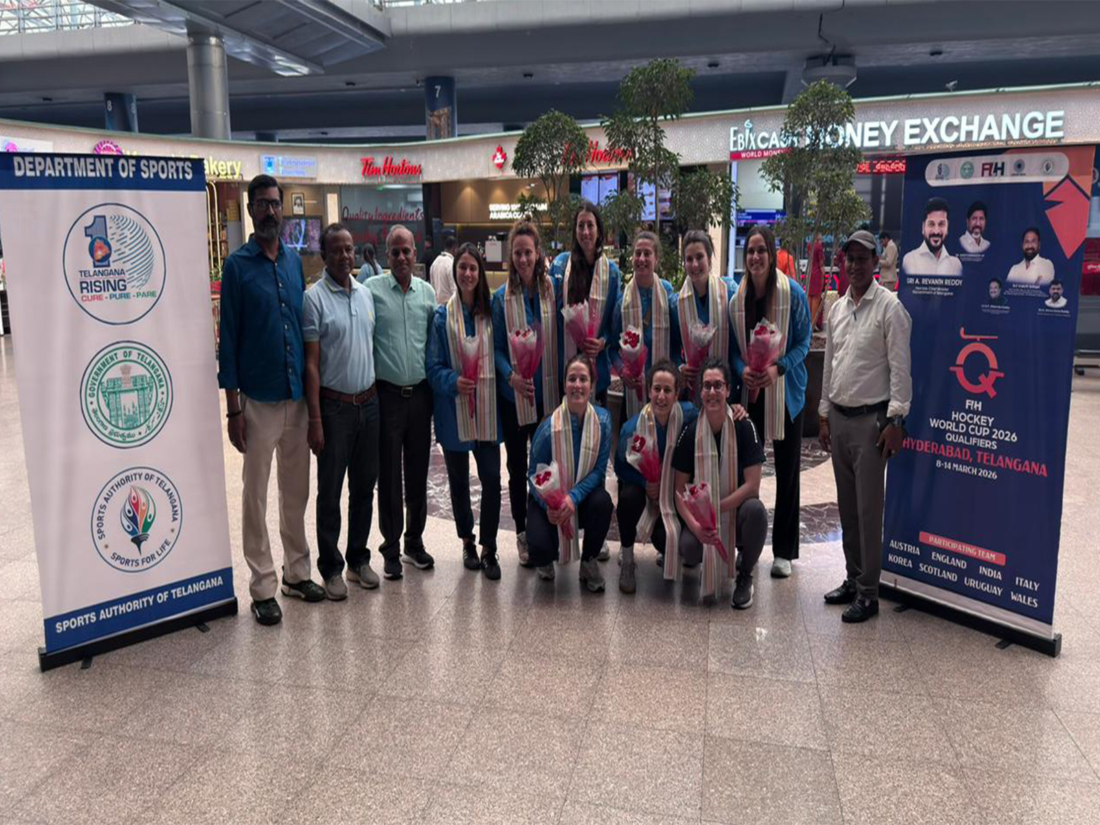 Italy Women’s arrives in Hyderabad (Photo: Hockey India) Italy Women’s arrives in Hyderabad (Photo: Hockey India)