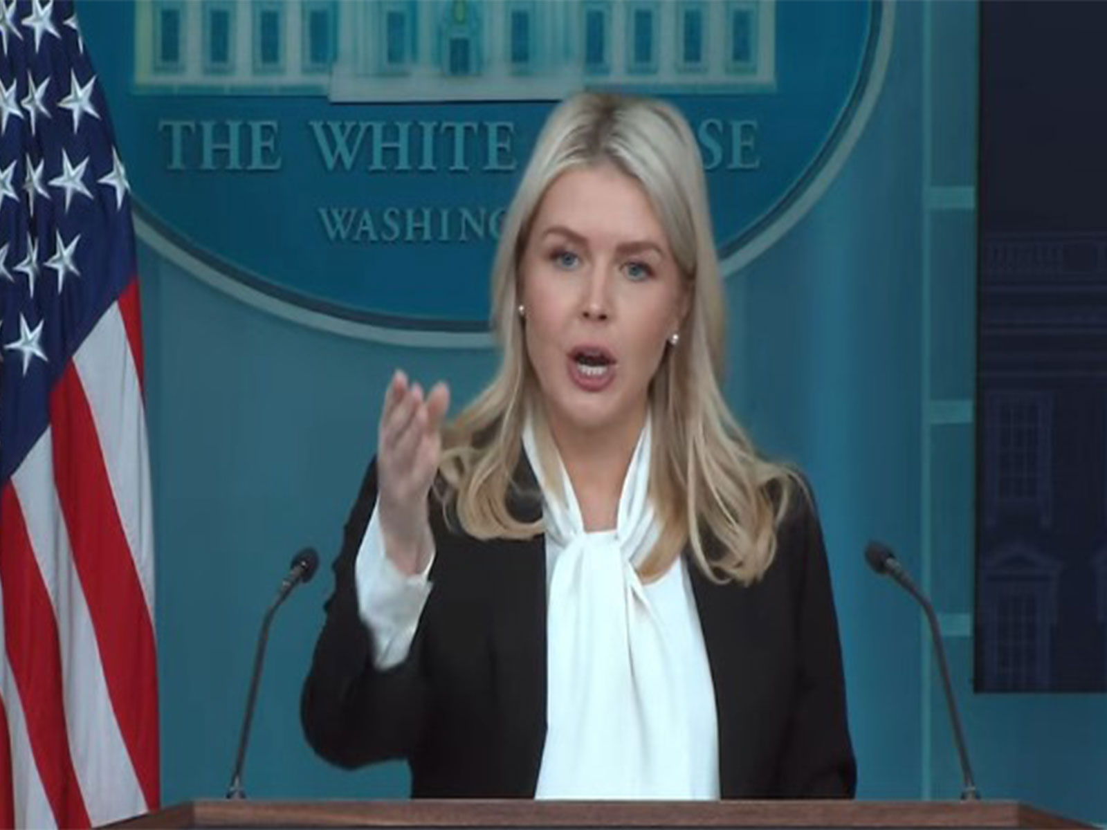 White House Press Secretary Karoline Leavitt addresses media in Washington DC on Operation Epic Fury. (Photo/ANI)