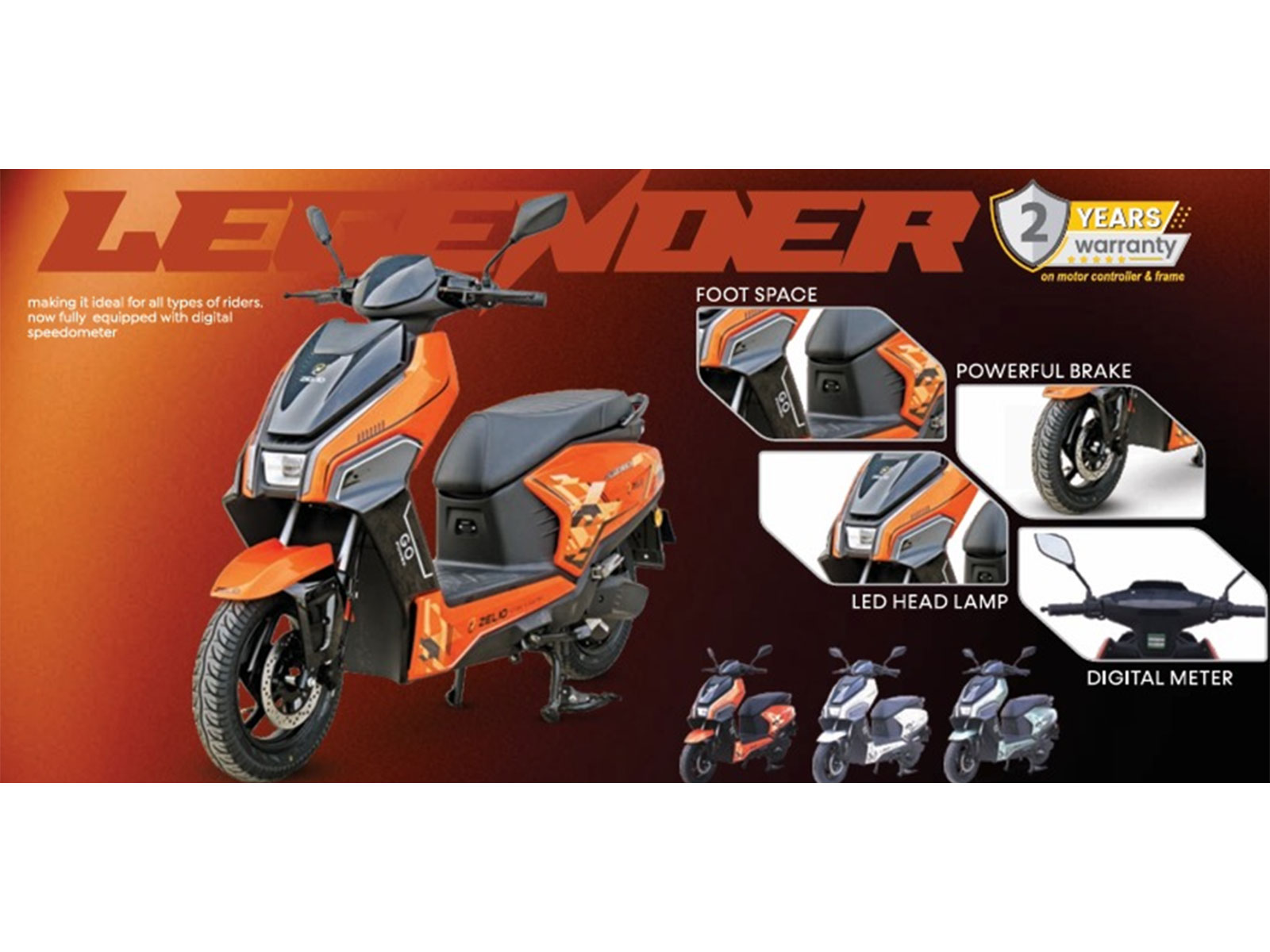 Zelio Legender Electric Scooter (Image courtesy: Zelio)