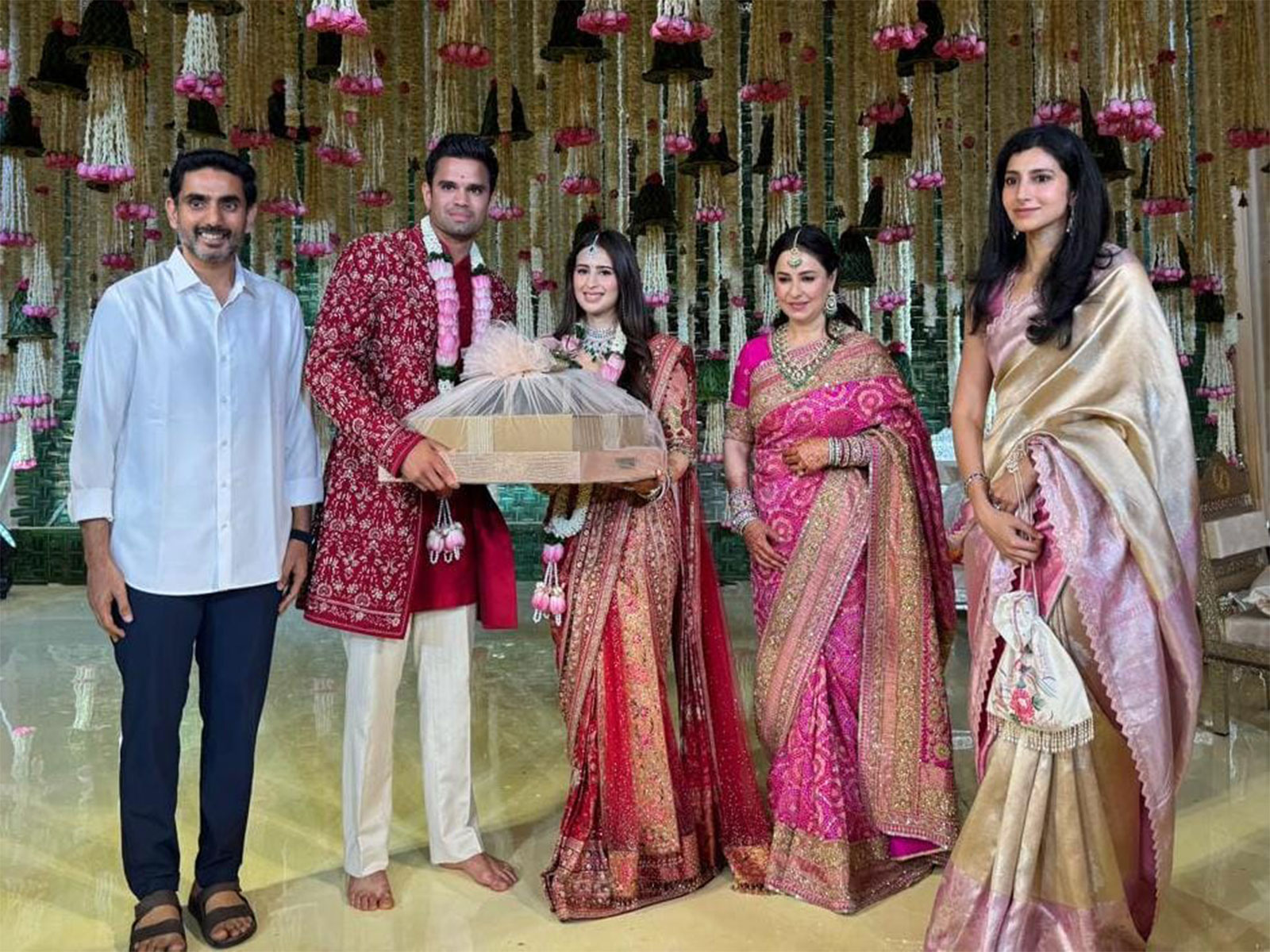 Nara Lokesh, his wife attends Arjun Tendulkar's wedding ceremony (Photo: Nara Lokesh’s team)