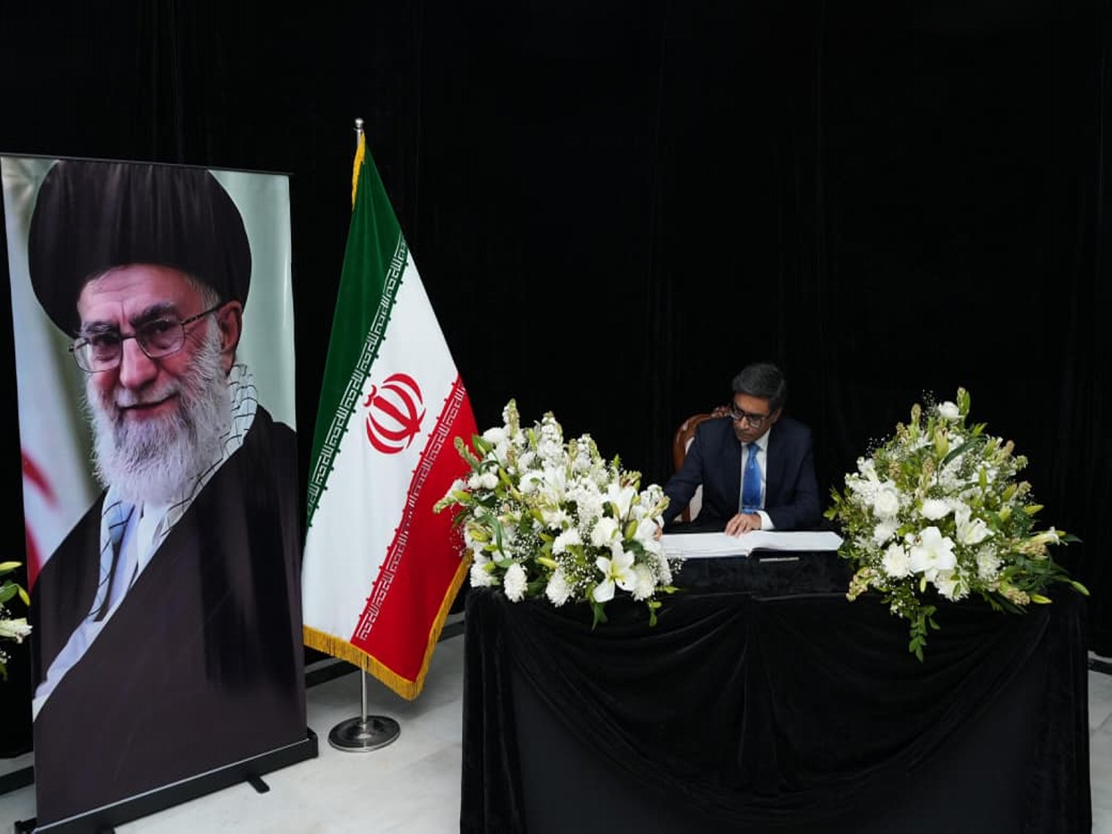Foreign Secy Misri signs condolence book at Iran Embassy over Khamenei’s death on behalf of Indian Govt (Photo/MEA)