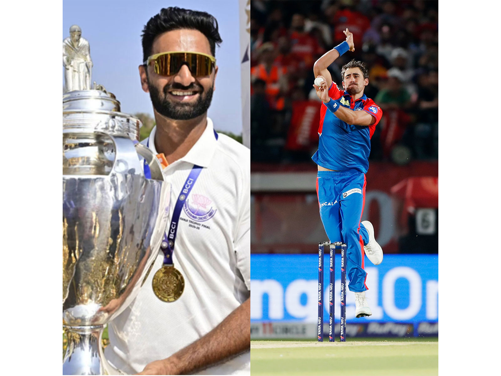 Aquib Nabi (L) and Mitchell Starc. (Photo: @aquib_nabi Instagram and ANI)