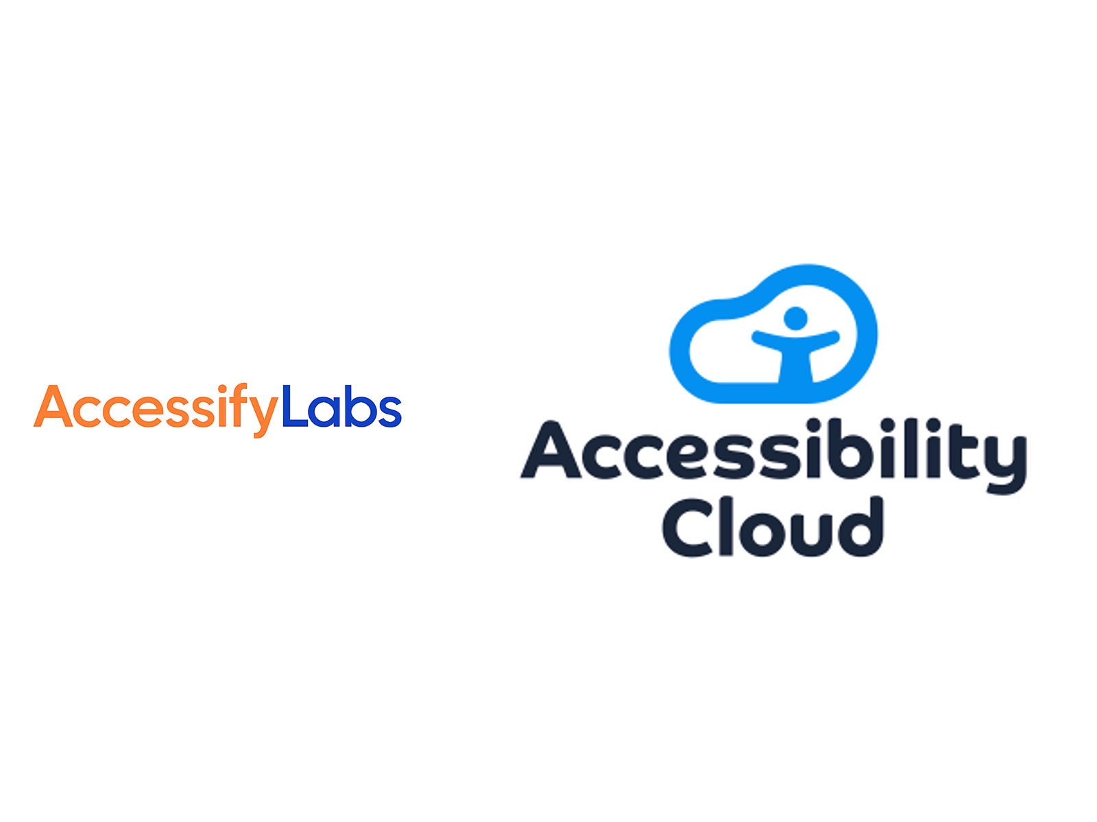 AccessifyLabs logo in orange and blue on the left, and the Accessibility Cloud logo on the right featuring a blue cloud icon with a human figure and the text “Accessibility Cloud.”