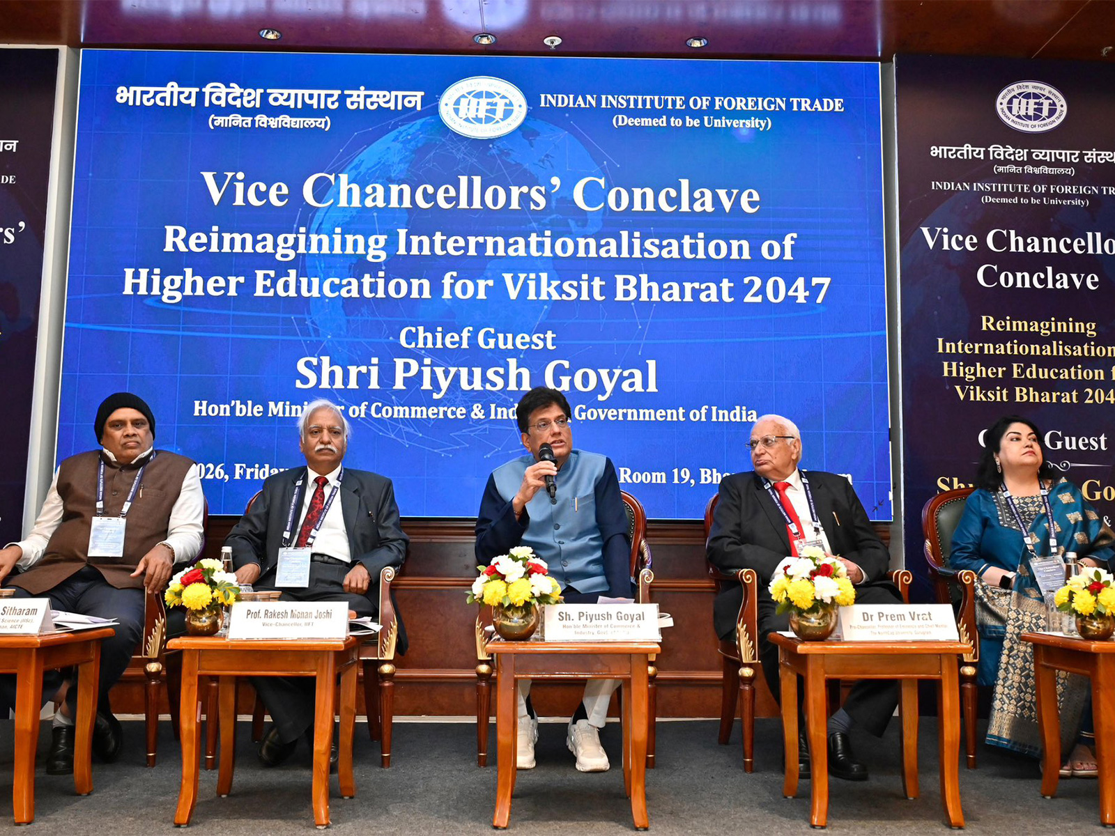Vice Chancellor’s Conclave on “Reimagining Internationalisation of Higher Education for Viksit Bharat 2047” (Image: X/@PiyushGoyal)