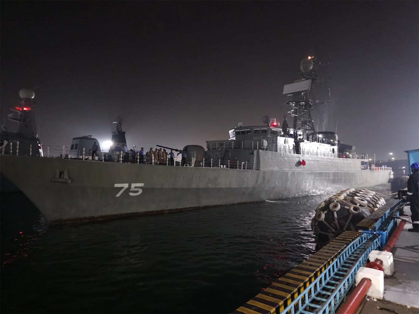 IRIS Dena, a Moudge-class frigate of the Iranian Navy, at Visakhapatnam ahead of Milan2024.  (File Photo/ Indian Navy)