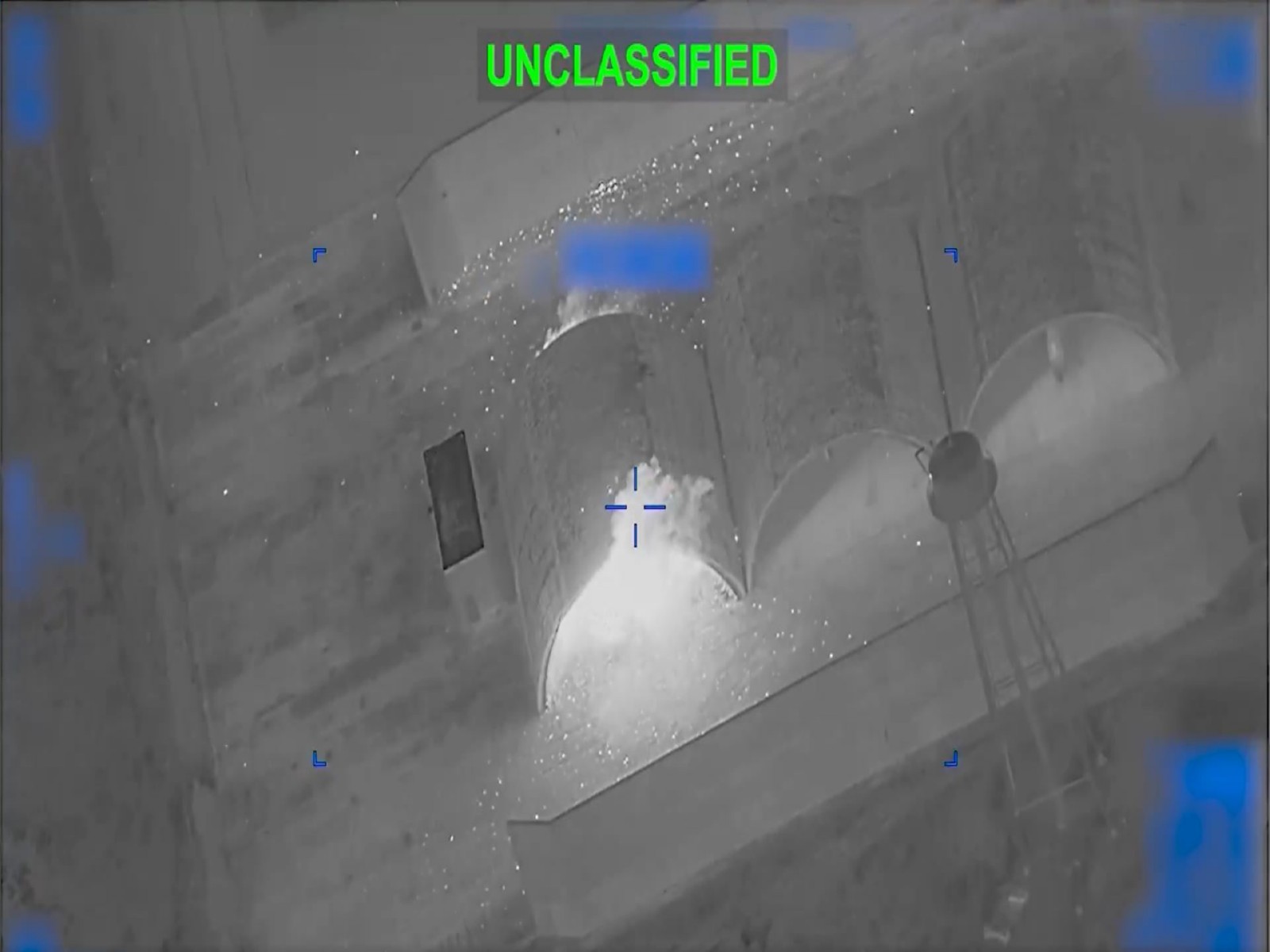 US military aerial footage labelled “Unclassified” shows a strike on a suspected target during Operation Epic Fury. (Image source: X/@CENTCOM)