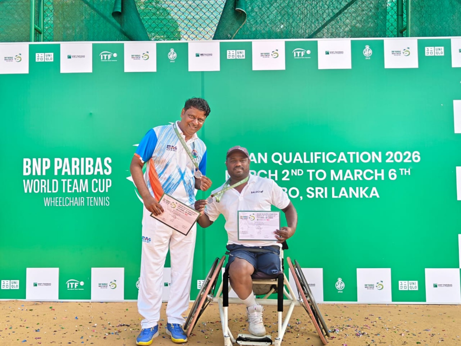 Shekar Veeraswamy and Peter Vijaykumar (Photo: BNP Paribas Wheelchair Team Cup Qualifiers)
