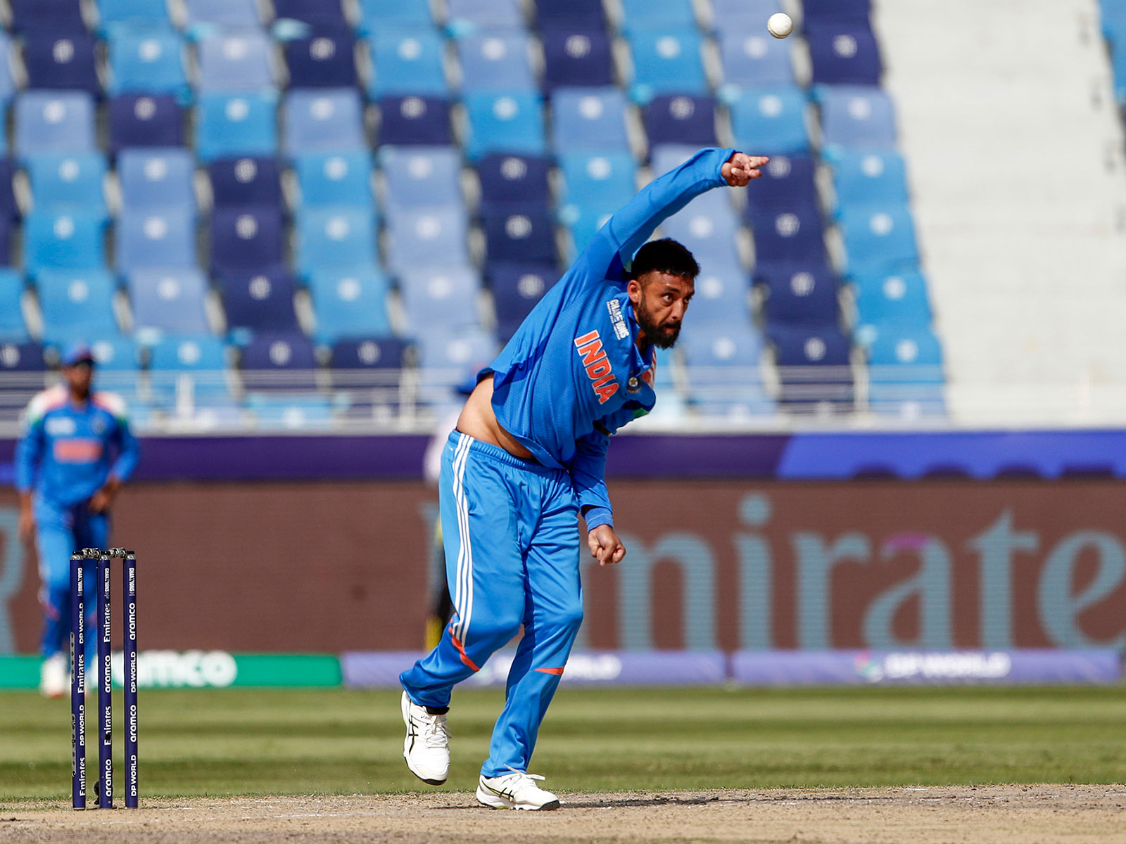 Varun Chakravarthy in action. (Photo/ANI)