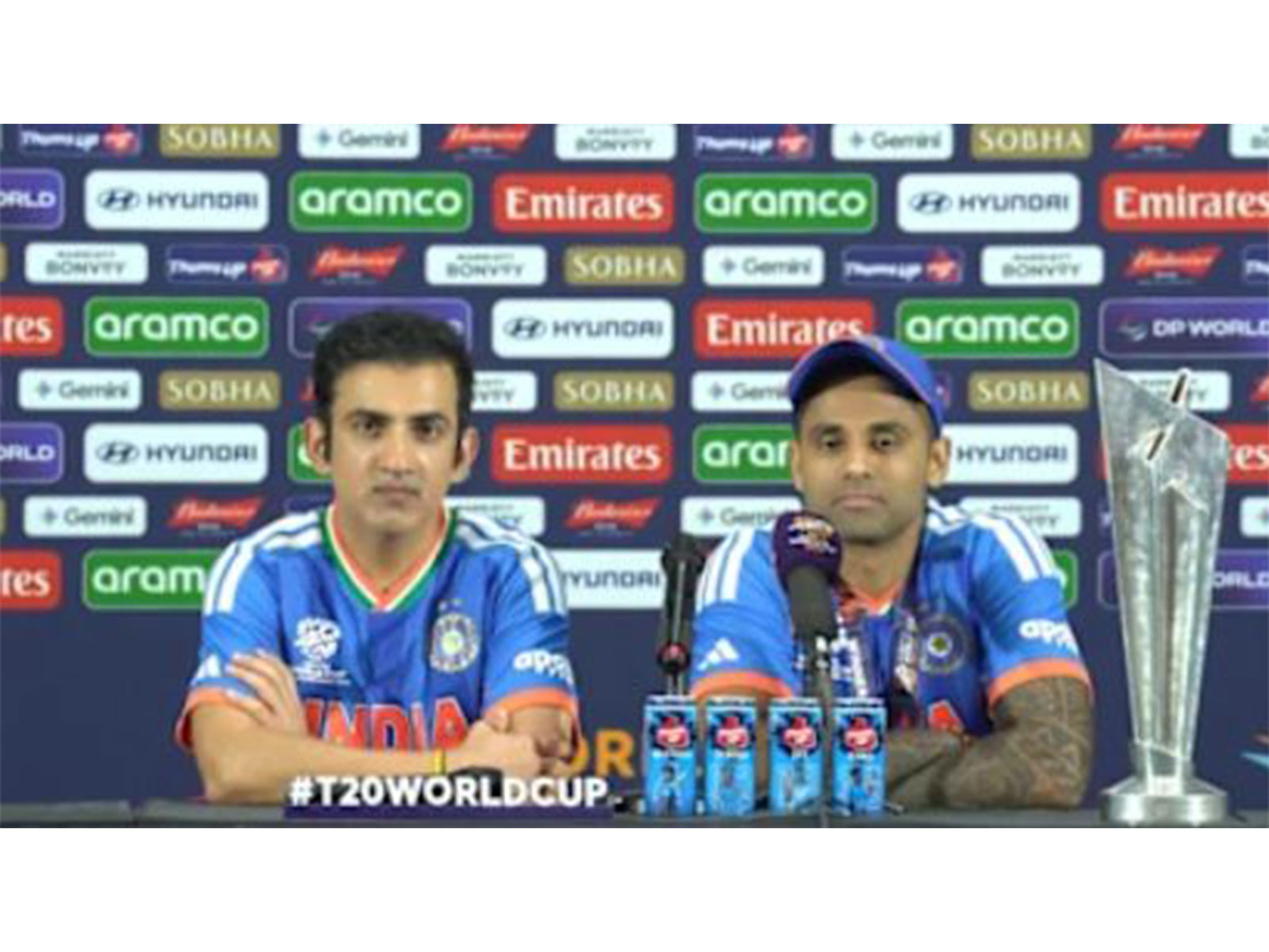 Head coach Gautam Gambhir and captain Suryakumar Yadav. (Photo: ICC)