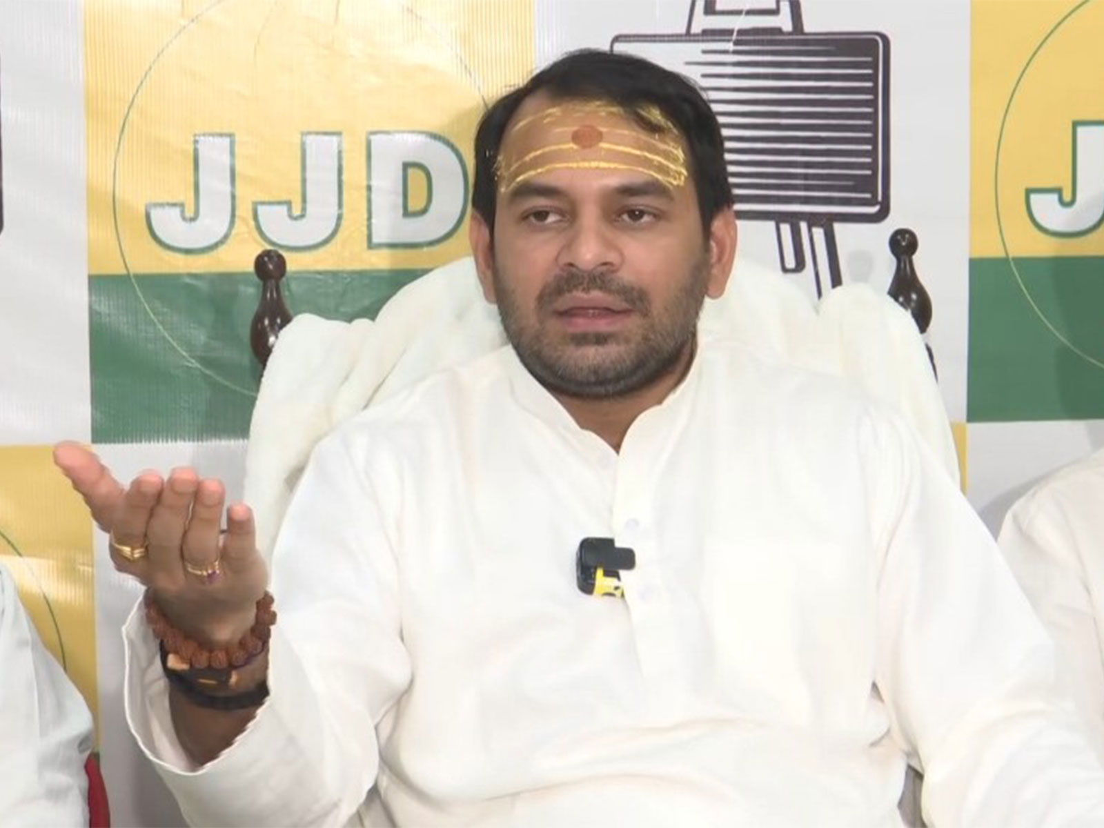 Janshakti Janata Dal (JJD) National President Tej Pratap Yadav (Photo/ANI)