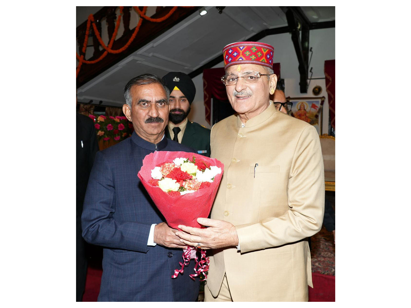 Himachal Pradesh CM Sukhvinder Singh Sukhu and newly appointed Governor Kavinder Gupta (Photo/X@SukhuSukhvinder)