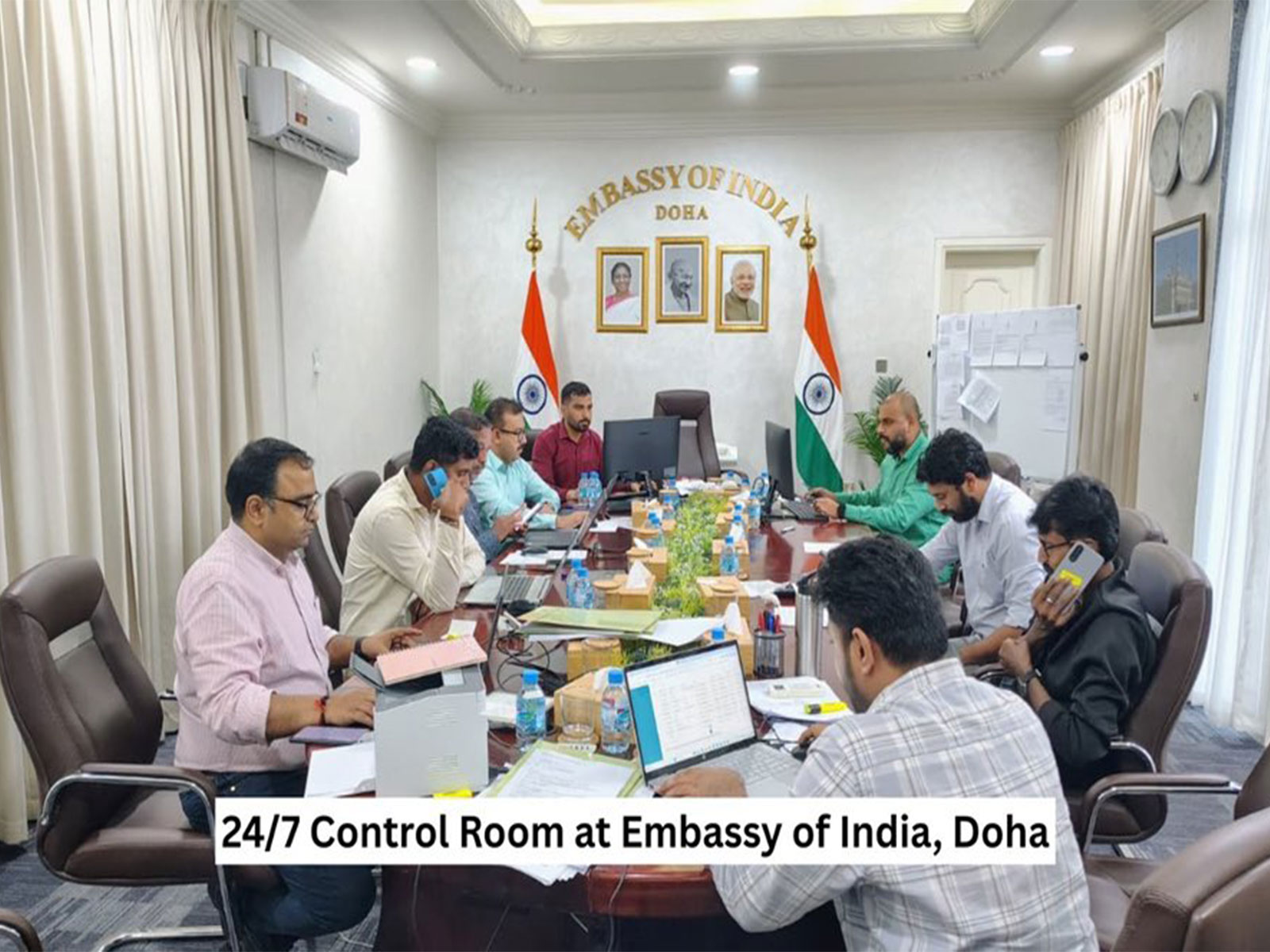 24/7 control room at Indian Embassy in Doha (Photo/ X@IndEmbDoha)