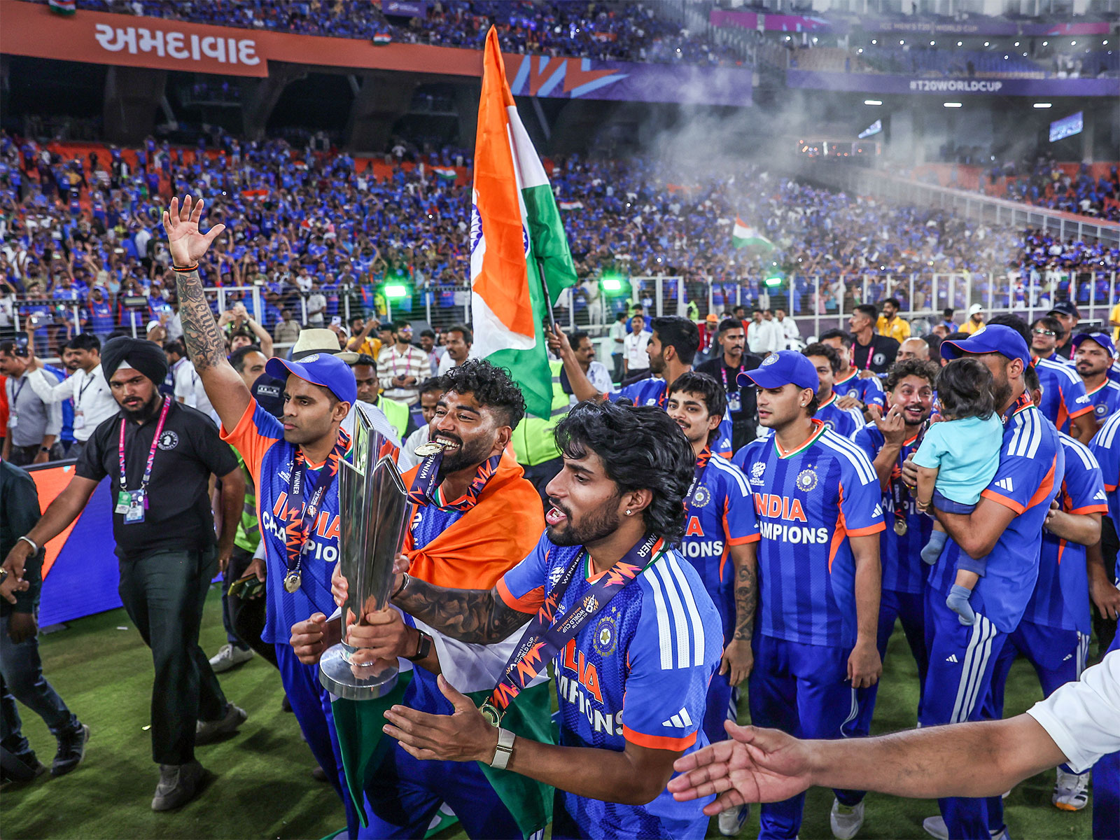Team India celebrating T20 WC 2026 win (Photo: ANI)