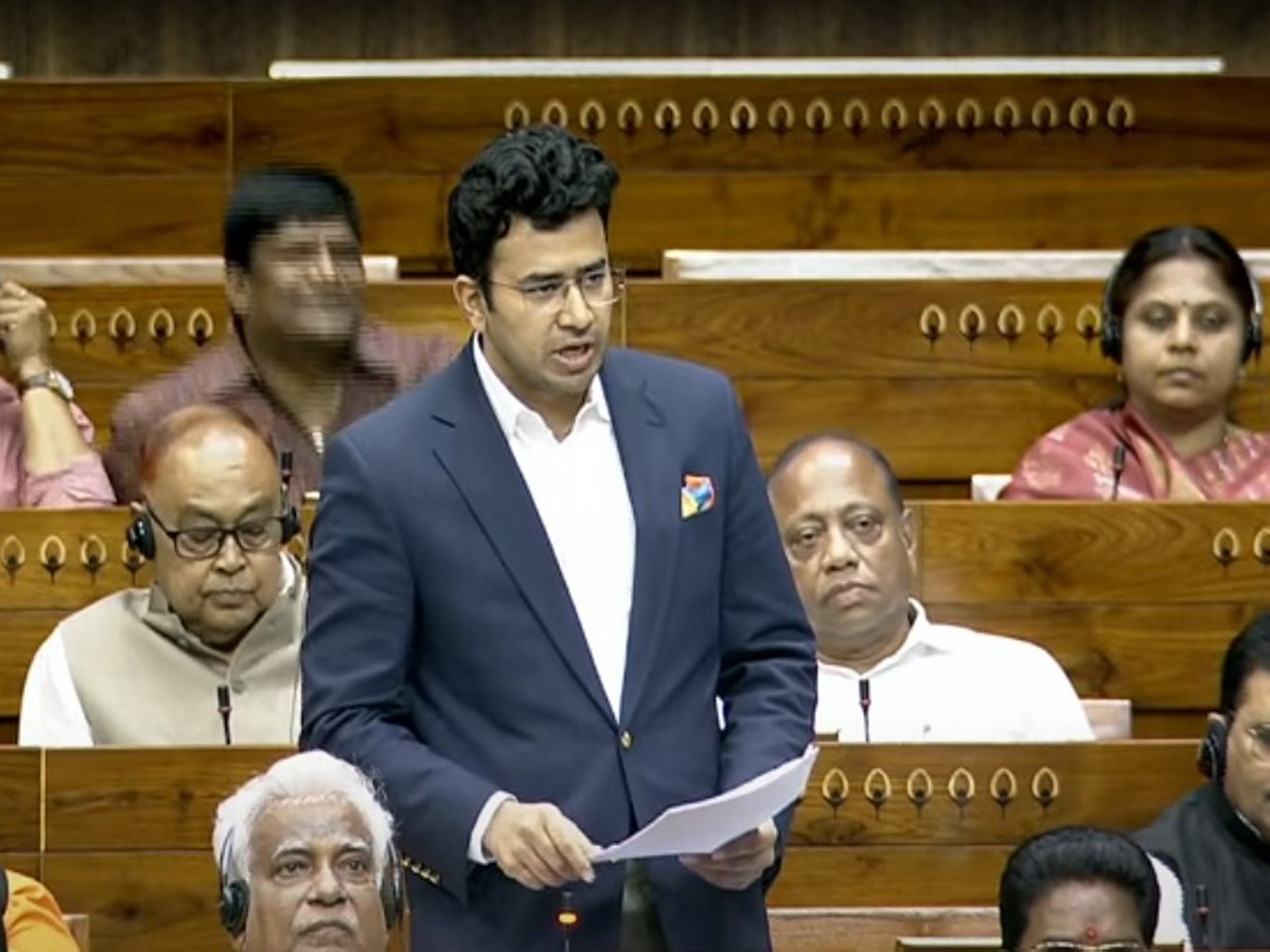 Tejasvi Surya slams Congress in LS over no-confidence motion