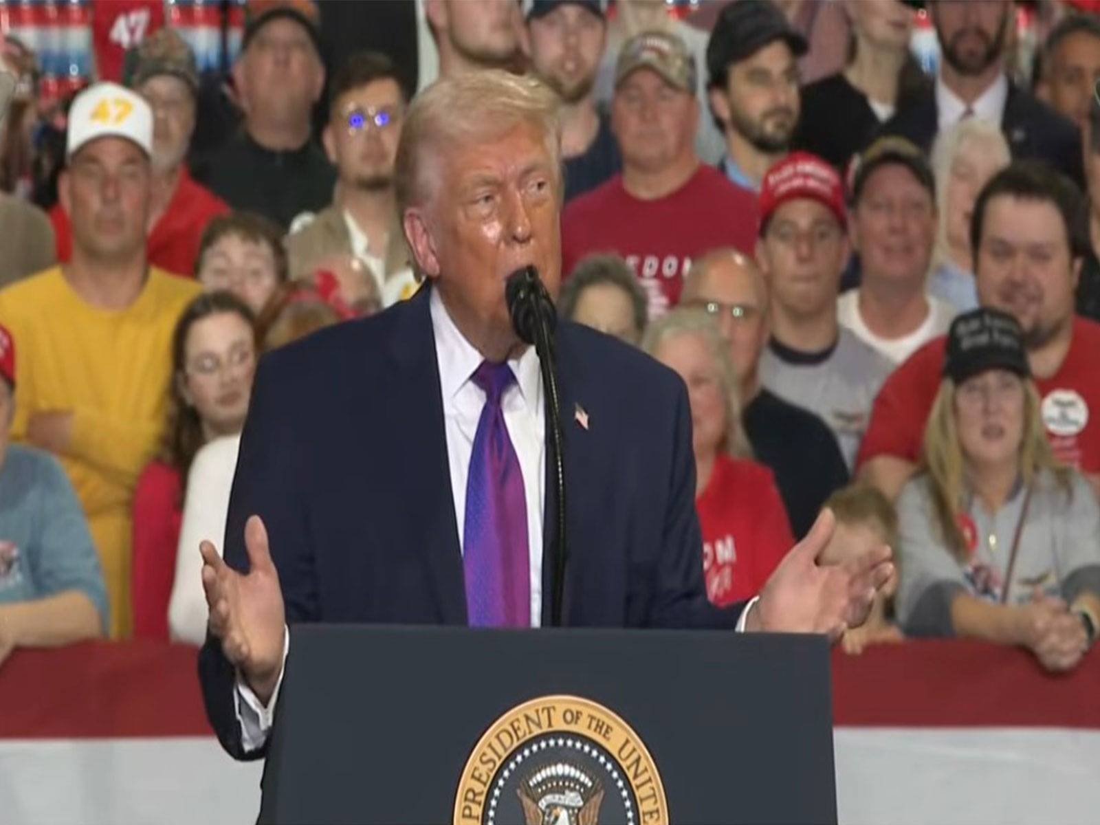 US president Donald Trump delivering address in Kentucky (Photo/Youtube/The White House)
