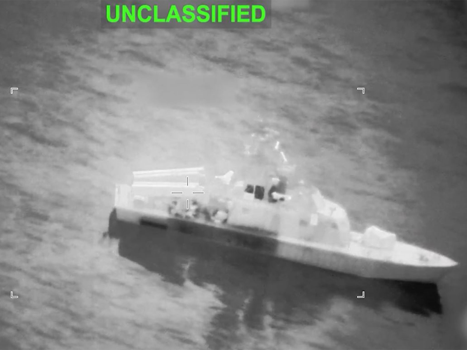 An Iranian vessel prior to being bombed by US Forces (Photo/CENTCOM)