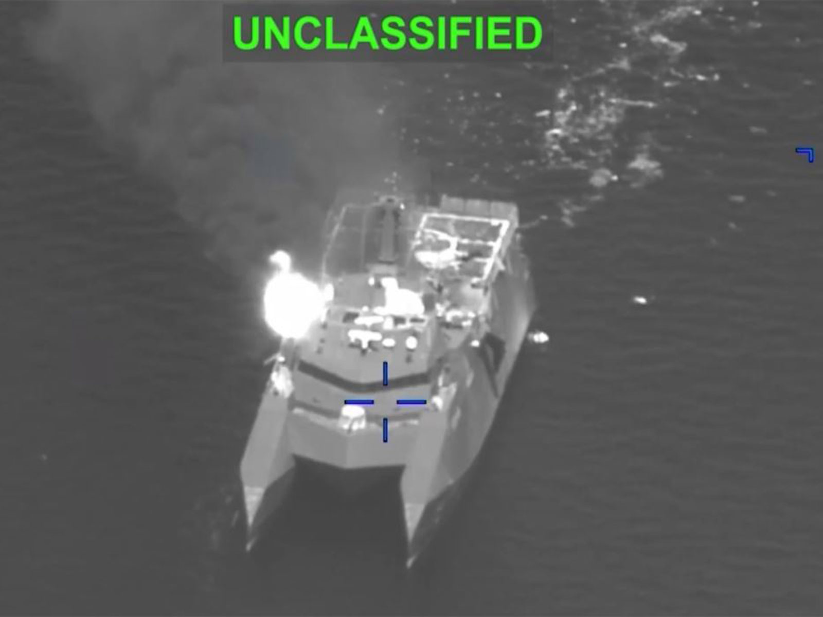 An Iranian vessel prior to being bombed by US Forces (Photo/CENTCOM)