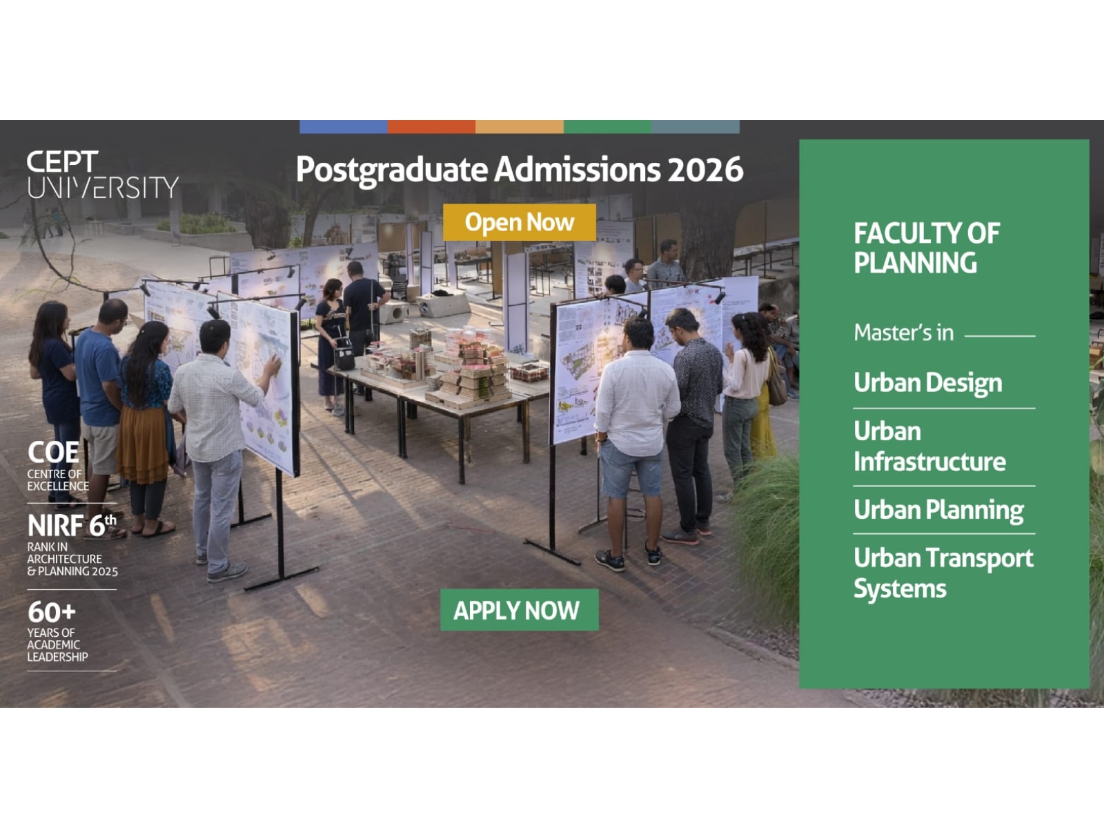 Faculty of Planning at CEPT University Invites Applications to PG Programs 2026
