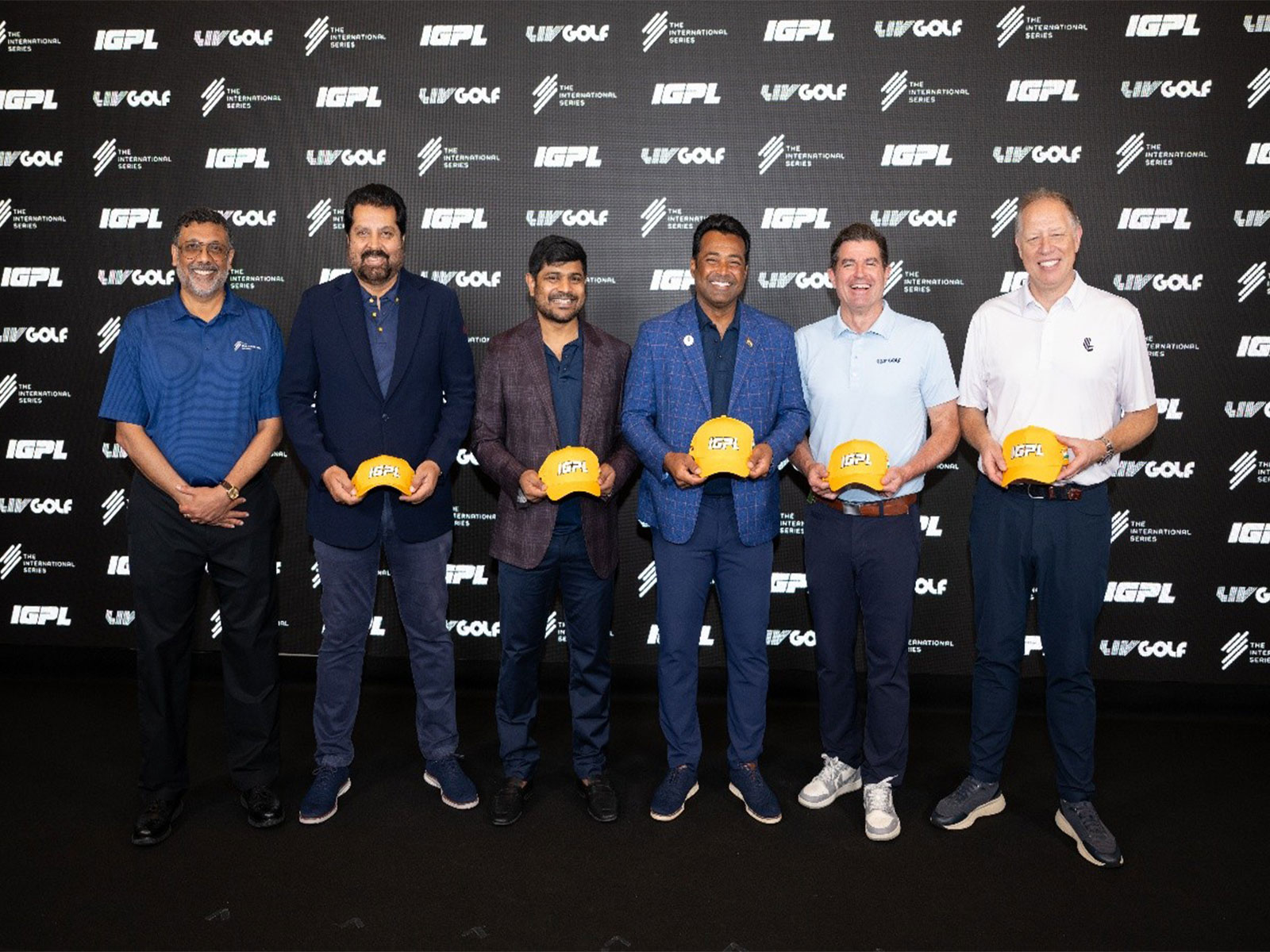 From left: Rahul Singh, Uttam Singh Mundy, Mani Indhar, Leander Paes, Scott O’Neil and Ross Hallett. (Photo/IGPL)
