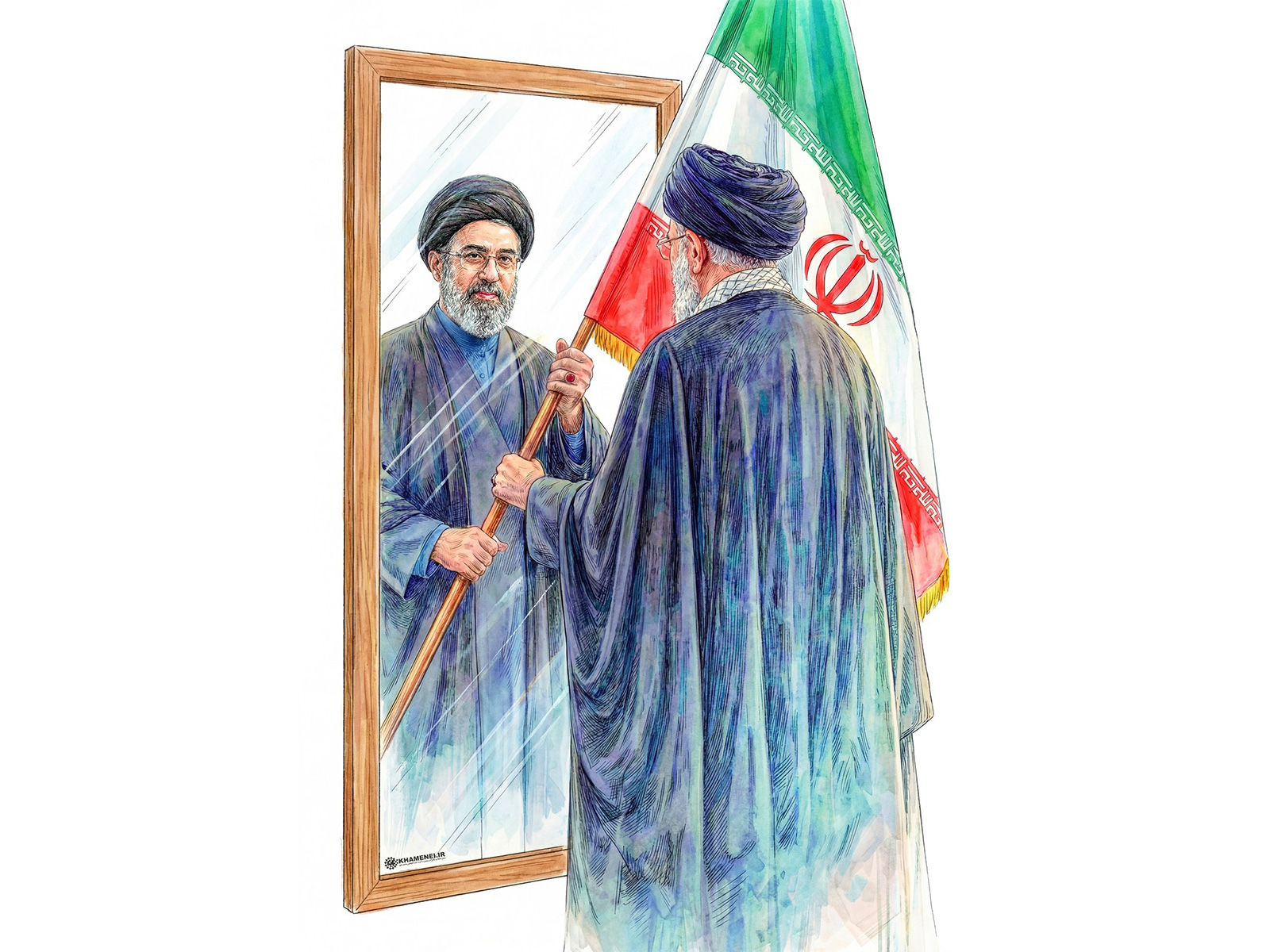 Sketch of Mojtaba Khamenei (Photo: X@Rahbarenghelab_)