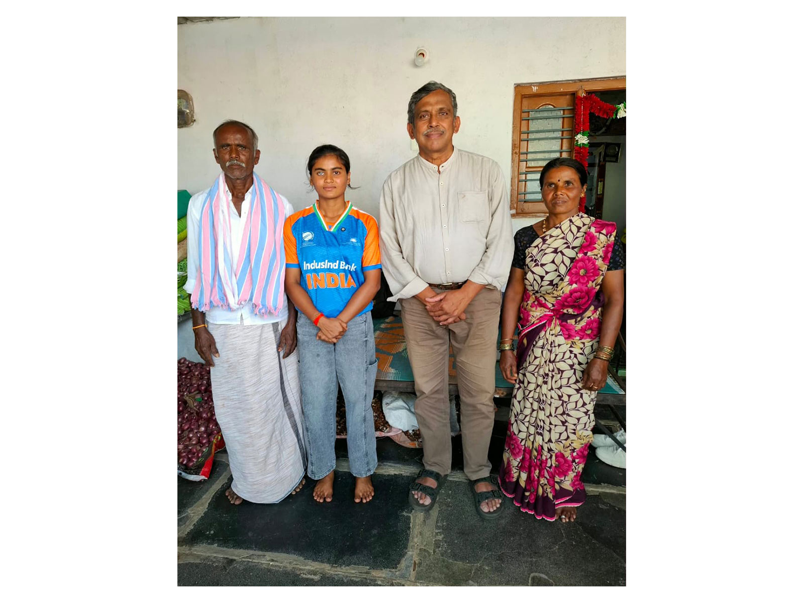 Deepika T C, captain of India’s Women’s Blind Cricket Team, receives a warm hometown welcome after leading India to the historic T20 World Cup victory