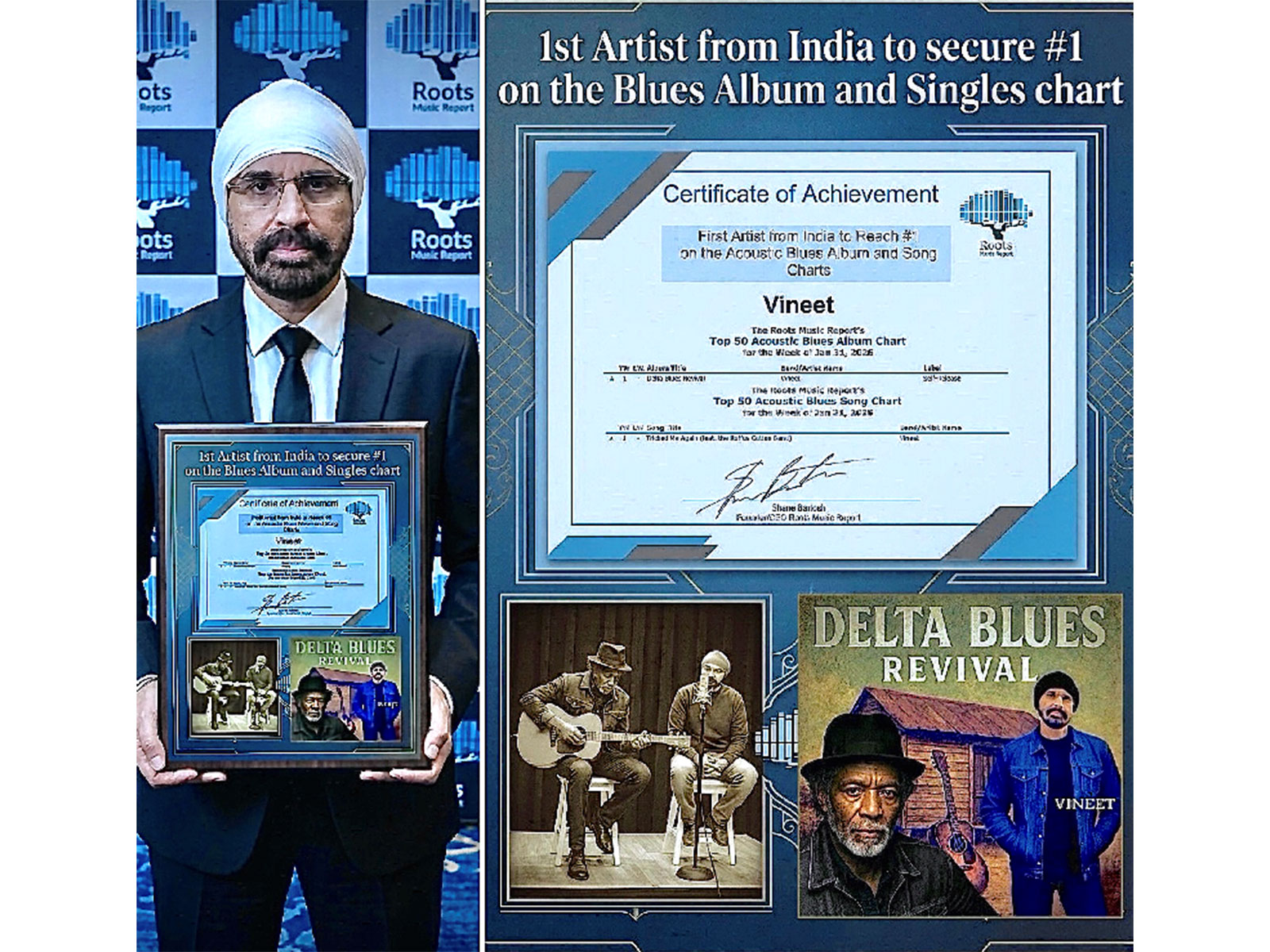 Vineet Singh Hukmani Makes History as the ‘First Indian Artist to Top Global Blues Album and Song Charts’ Vineet Singh Hukmani Makes History as the ‘First Indian Artist to Top Global Blues Album and Song Charts’