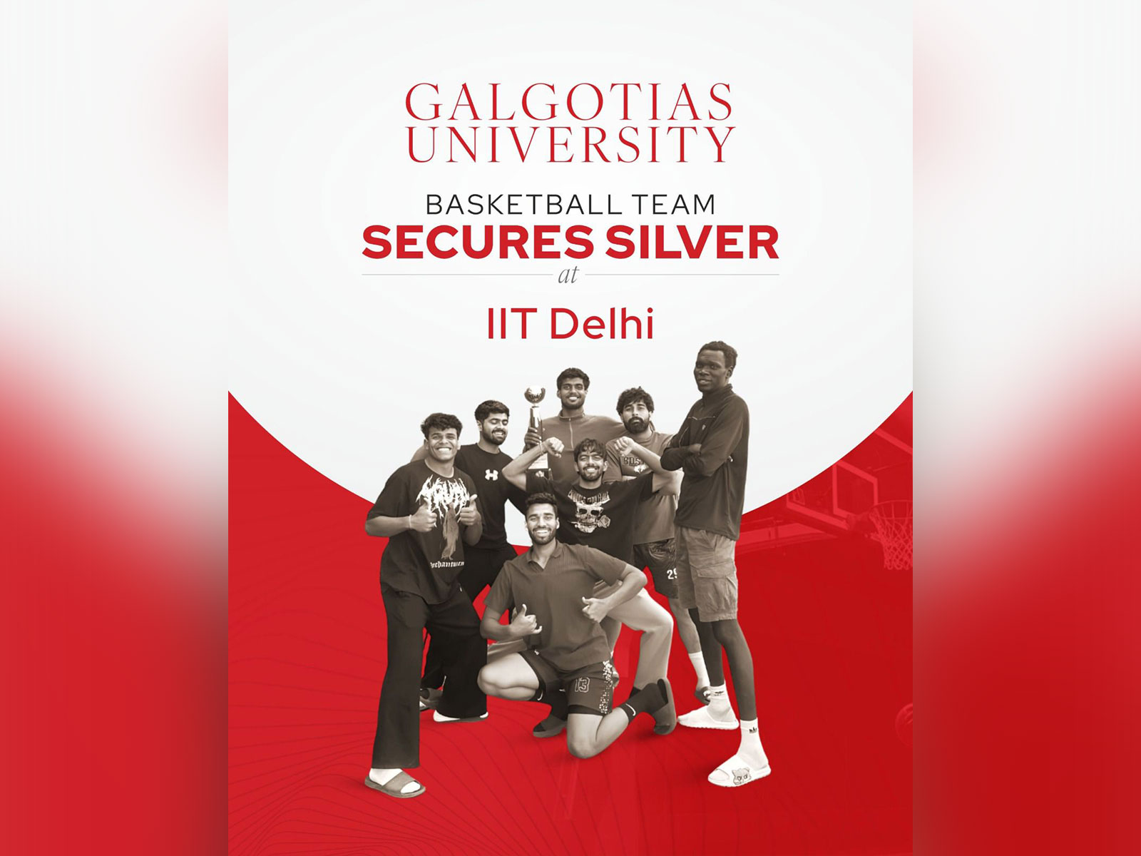 Galgotias University basketball team wins silver at IIT Delhi fest (Photo: Galgotias University) Galgotias University basketball team wins silver at IIT Delhi fest (Photo: Galgotias University)