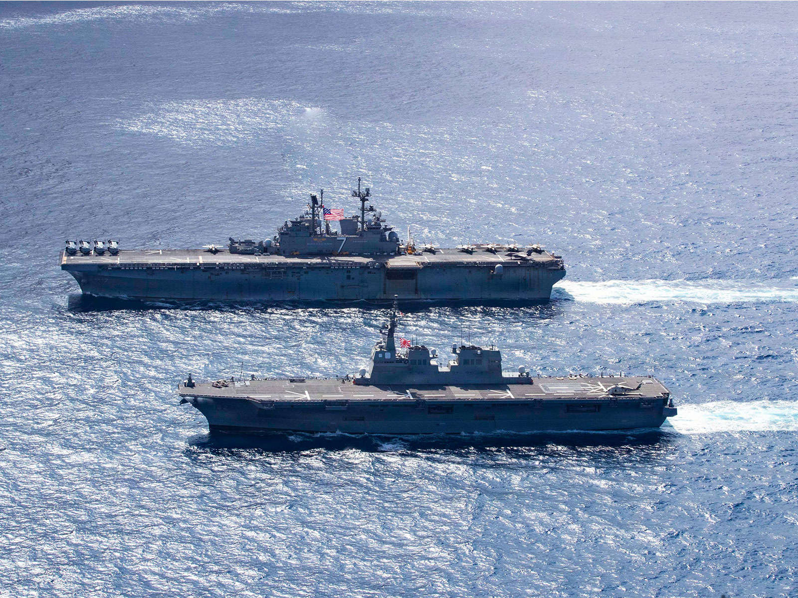 USS Tripoli conducting a group sail during Exercise Iron Fist in the Indo-Pacific around March 1. (File Photo/ INDOPACOM)